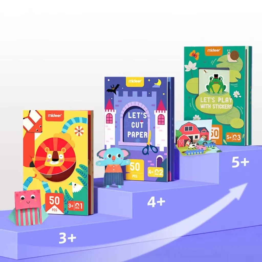 3D DIY Cartoon Sticker Origami Paper Cut Educational Book Toys