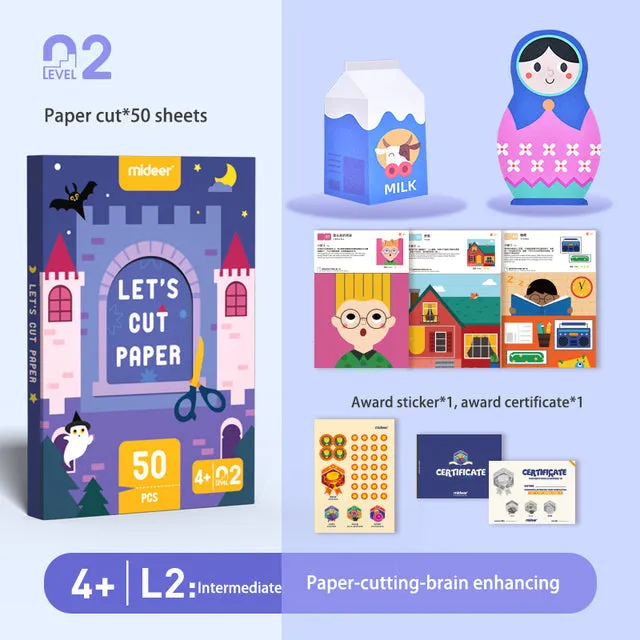 3D DIY Cartoon Sticker Origami Paper Cut Educational Book Toys
