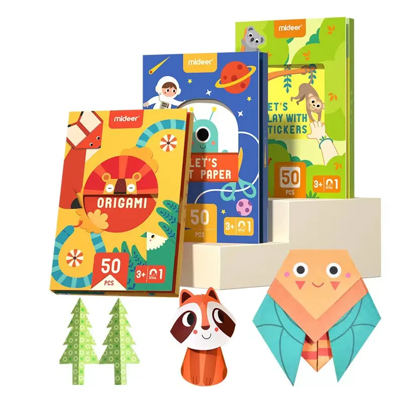 3D DIY Cartoon Sticker Origami Paper Cut Educational Book Toys
