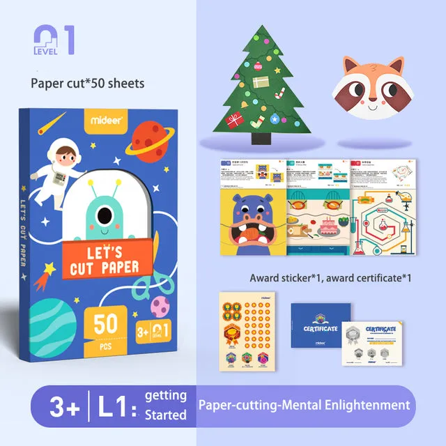 3D DIY Cartoon Sticker Origami Paper Cut Educational Book Toys
