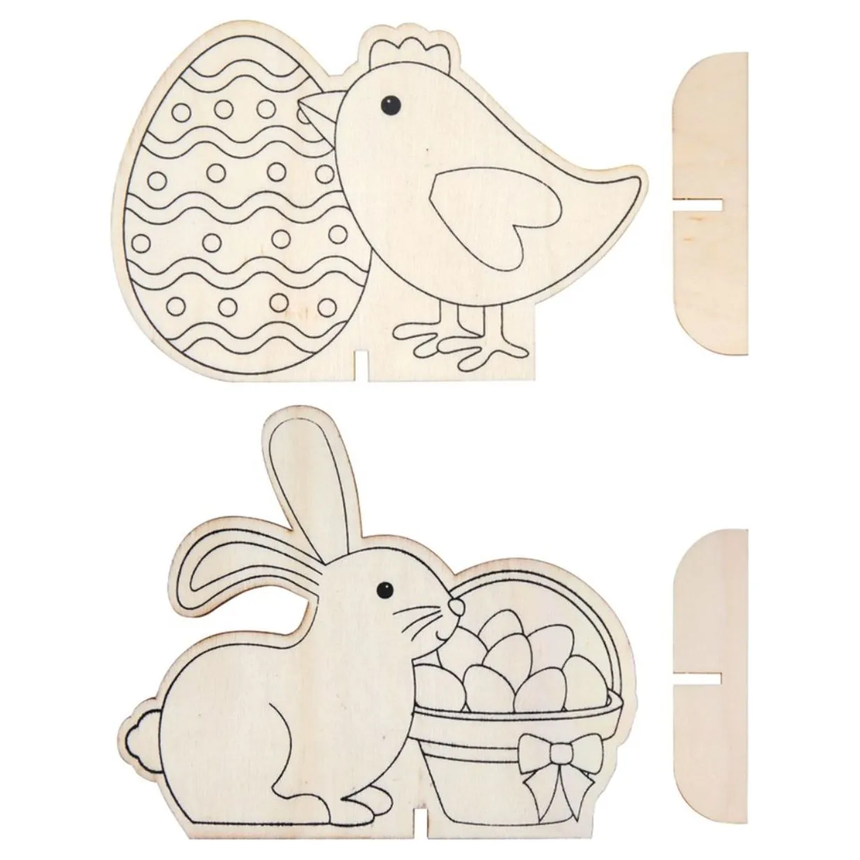 3D Wooden Easter Characters Pack of 10