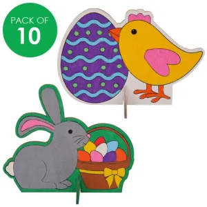 3D Wooden Easter Characters Pack of 10