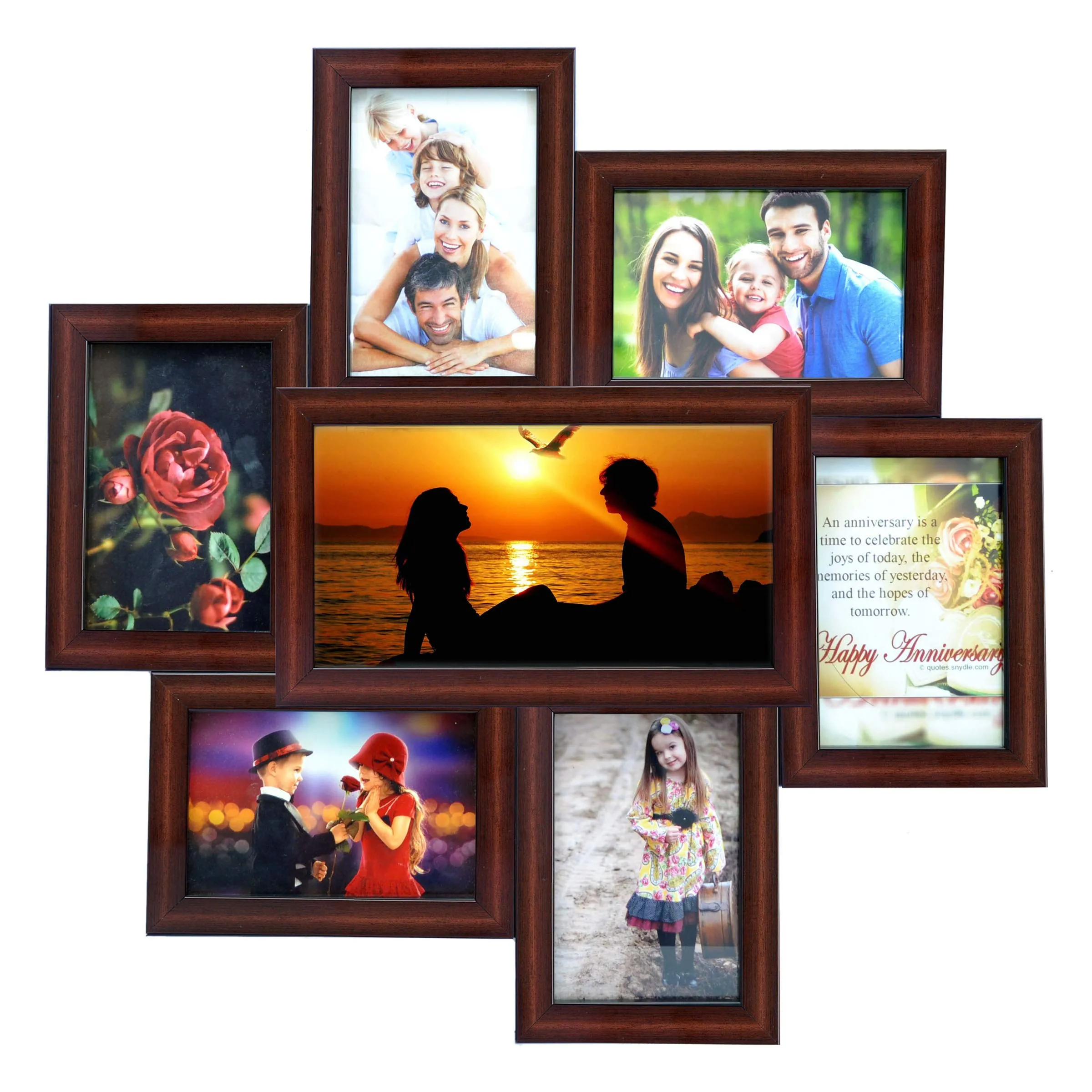 AJANTA ROYAL Synthetic Plastic Wall Photo Frame (19x19 inch, Brown)