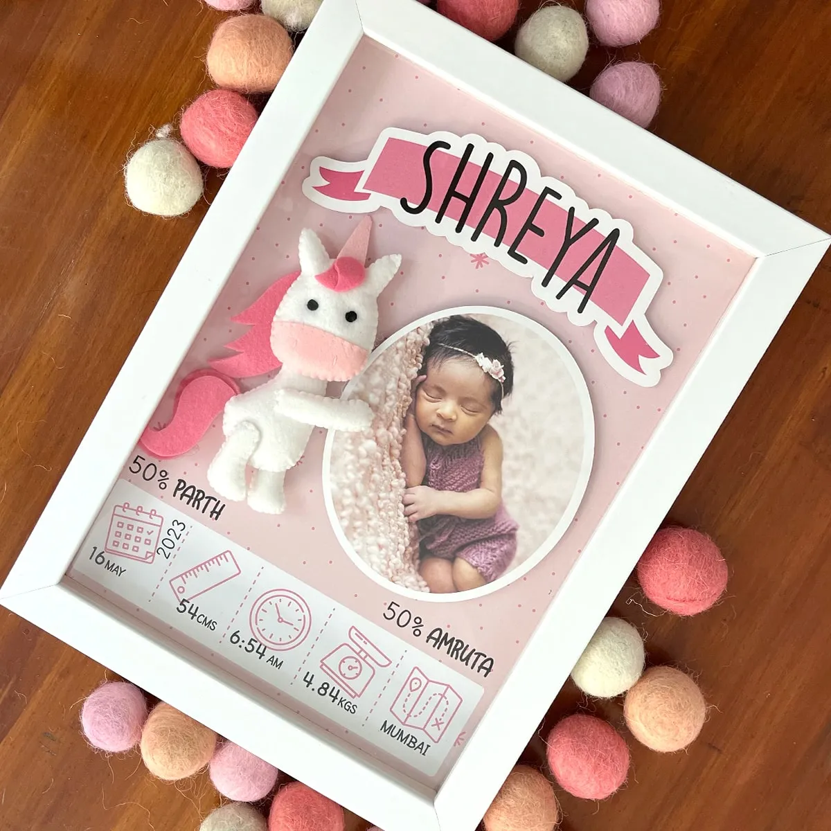 Birth Announcement Frame - Unicorn