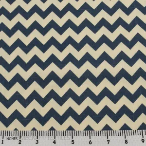 Blue Chevron Cotton Canvas Print