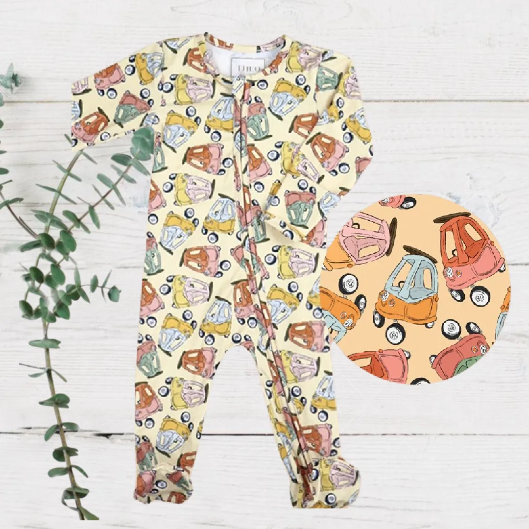 Boys Soft Sleepers With Double Zippers - Little Tykes Cozy Coupe Cars