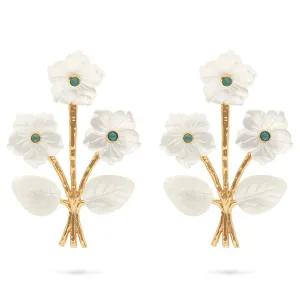 Capucine de Wulf Mermaid Garden Bouquet Post Earrings - MOP/Ocean Jade