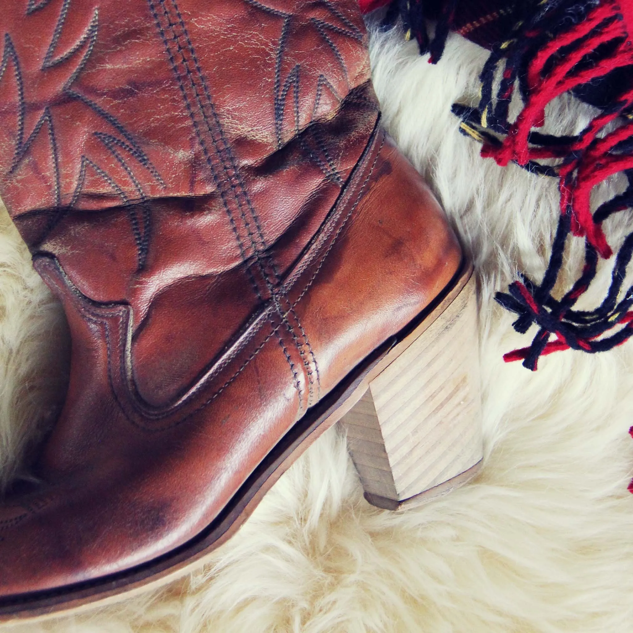 Caramel Stitch Vintage Boots