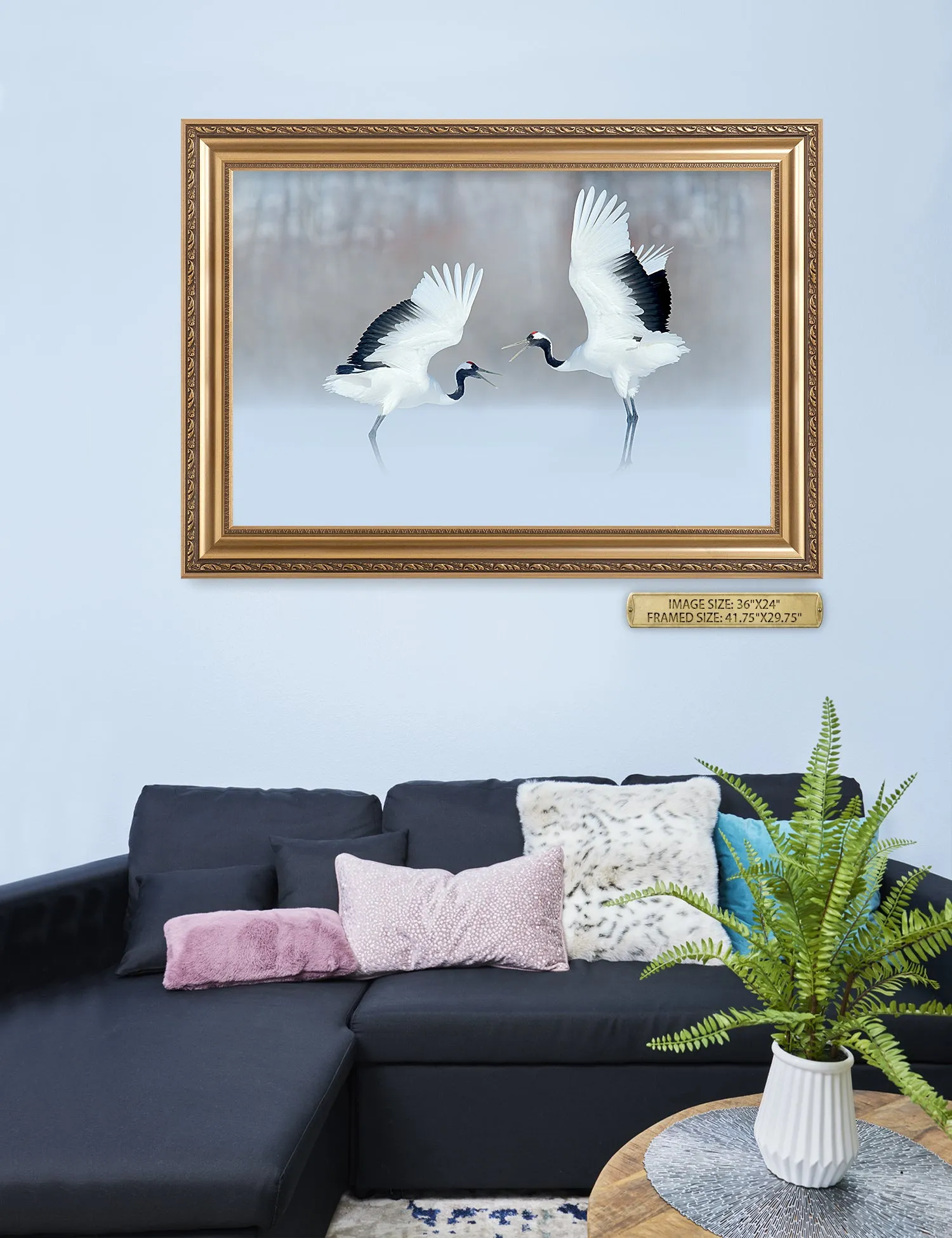Crane Dance Wild Animal Wall Art.
