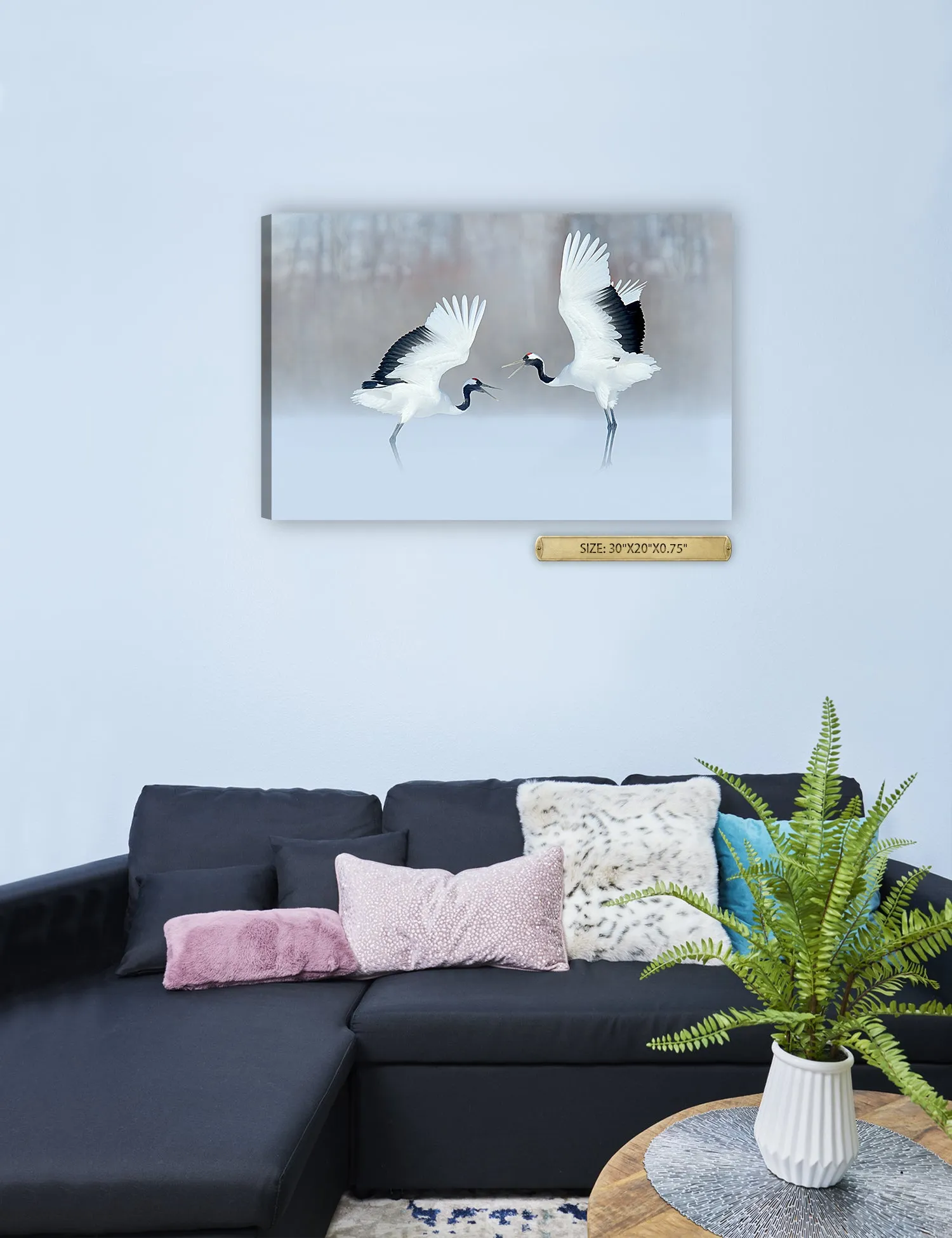 Crane Dance Wild Animal Wall Art.