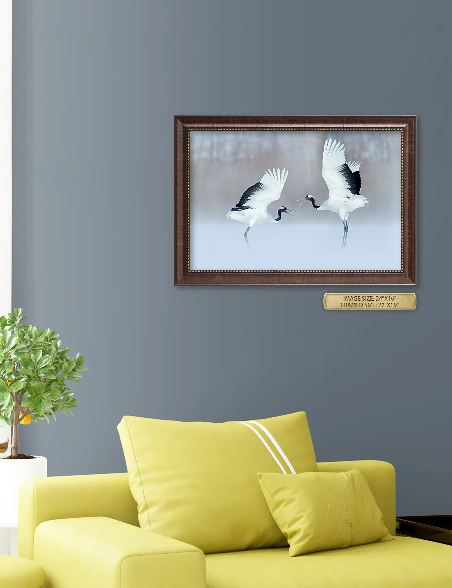 Crane Dance Wild Animal Wall Art.