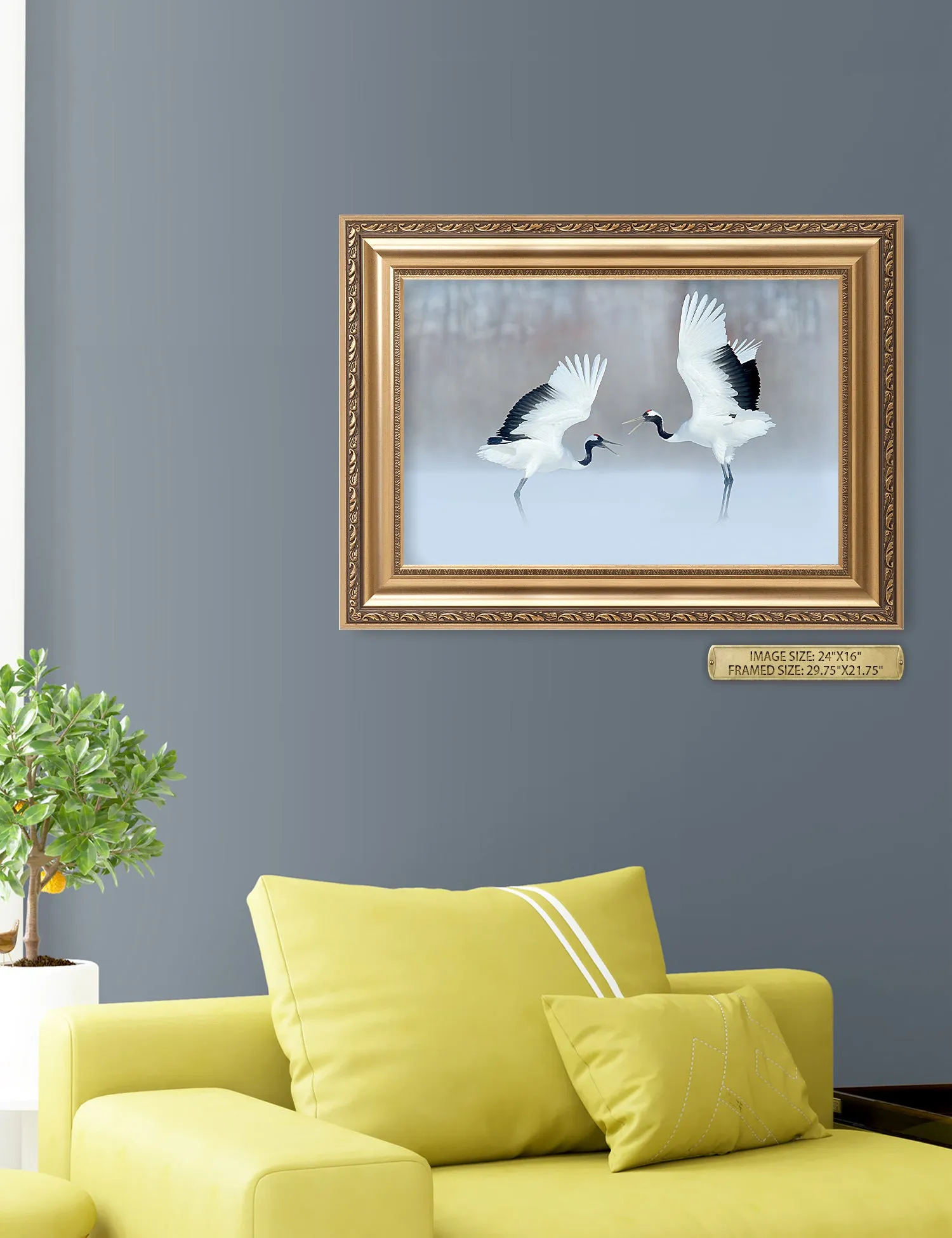Crane Dance Wild Animal Wall Art.