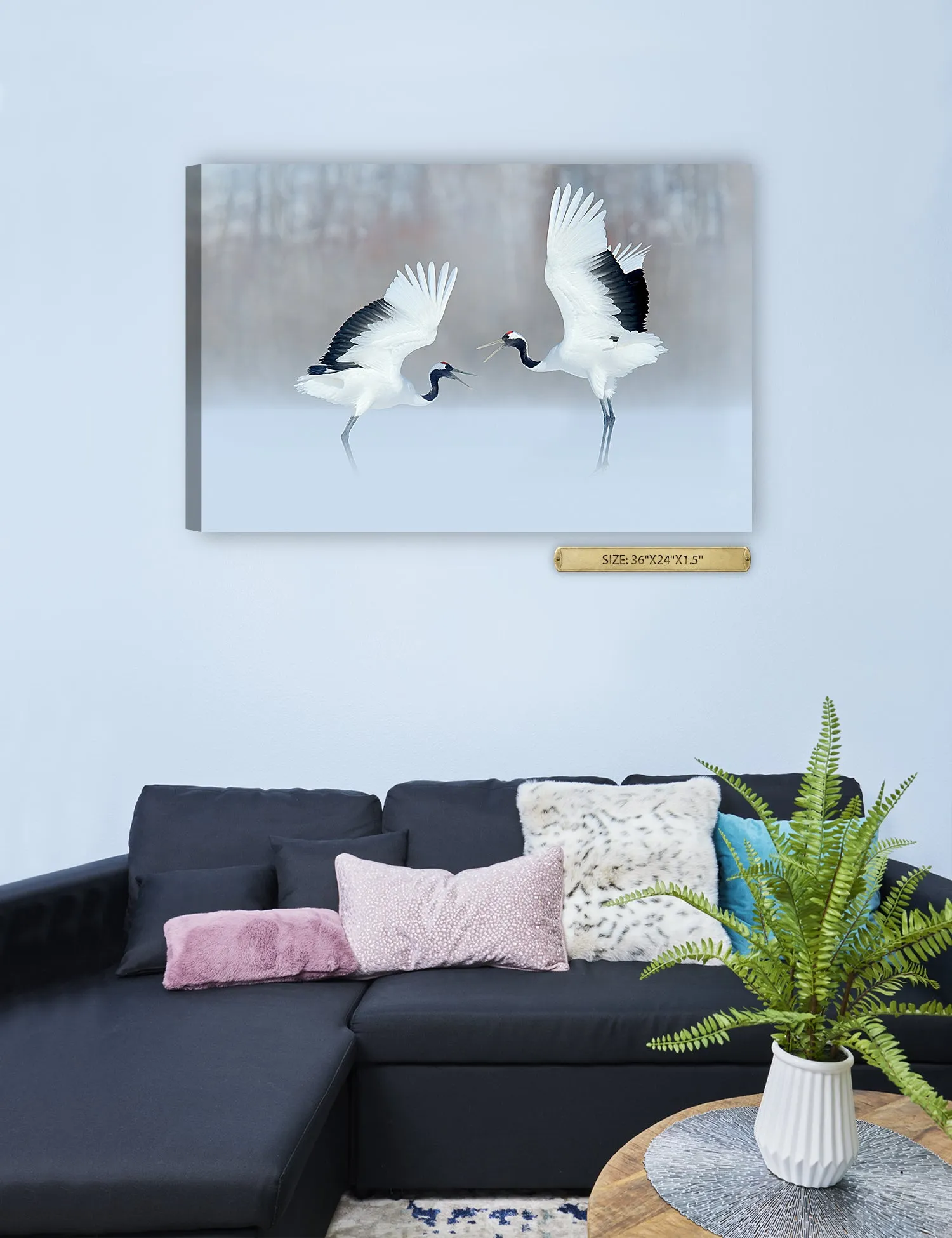 Crane Dance Wild Animal Wall Art.