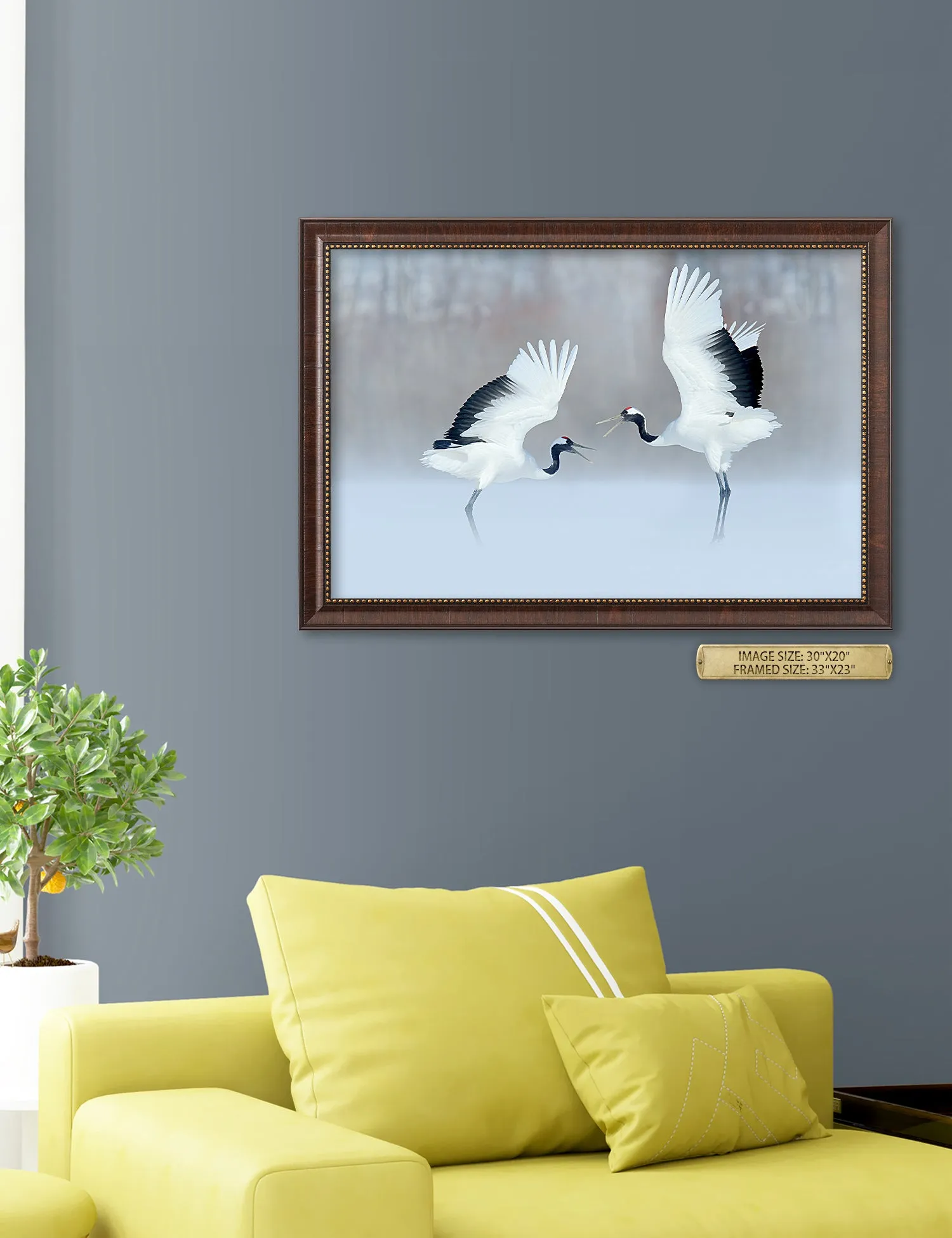 Crane Dance Wild Animal Wall Art.