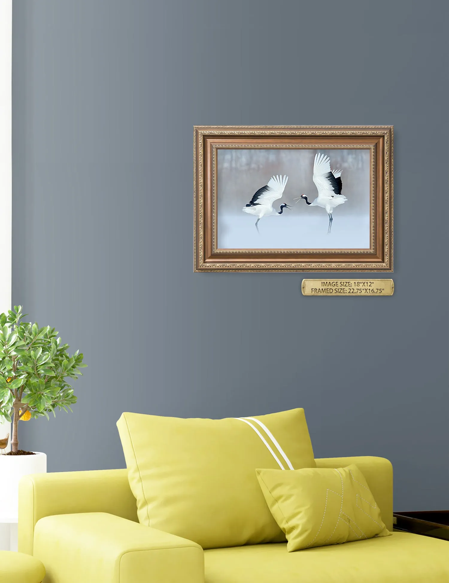 Crane Dance Wild Animal Wall Art.
