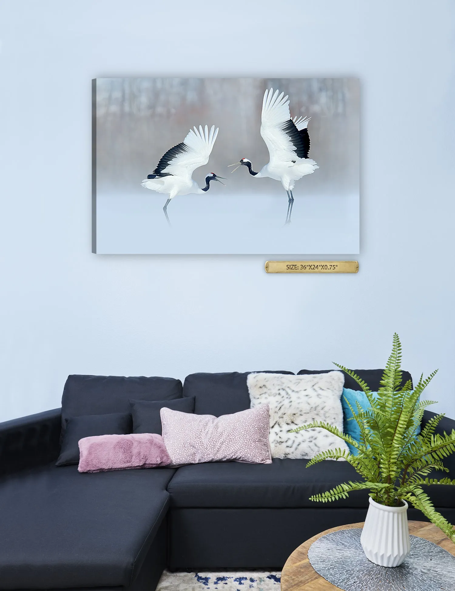 Crane Dance Wild Animal Wall Art.