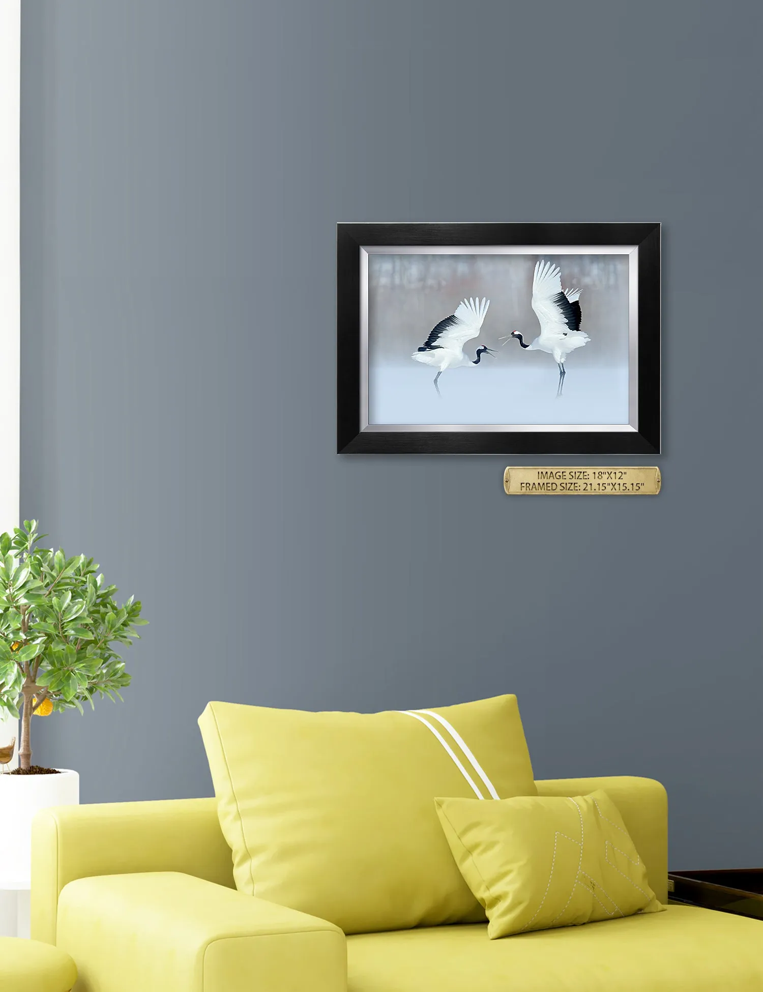 Crane Dance Wild Animal Wall Art.
