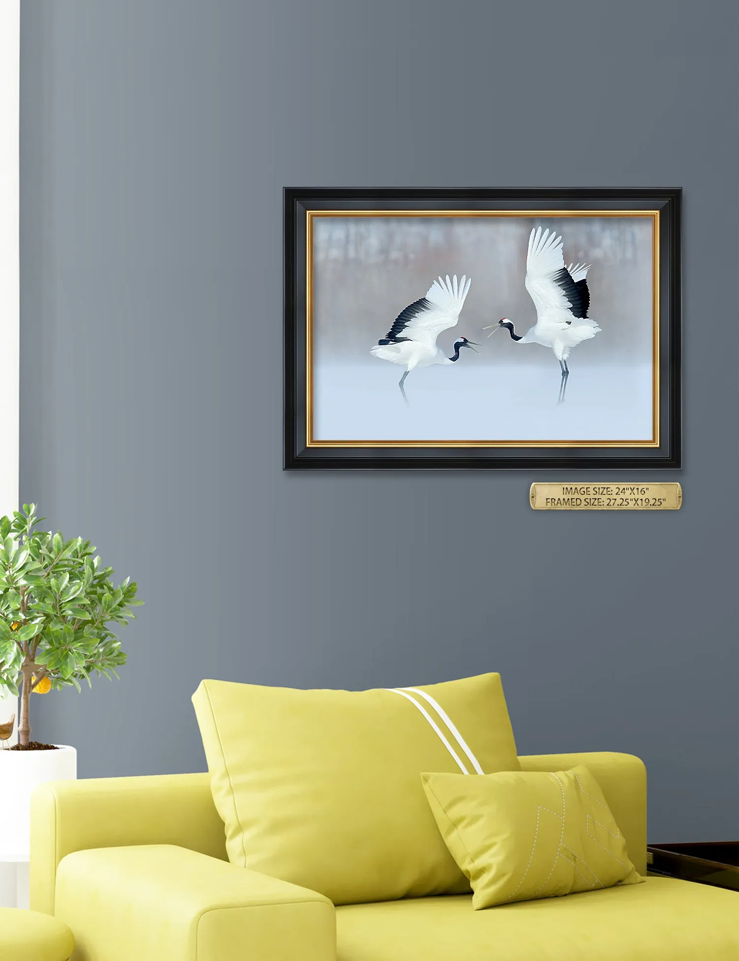 Crane Dance Wild Animal Wall Art.