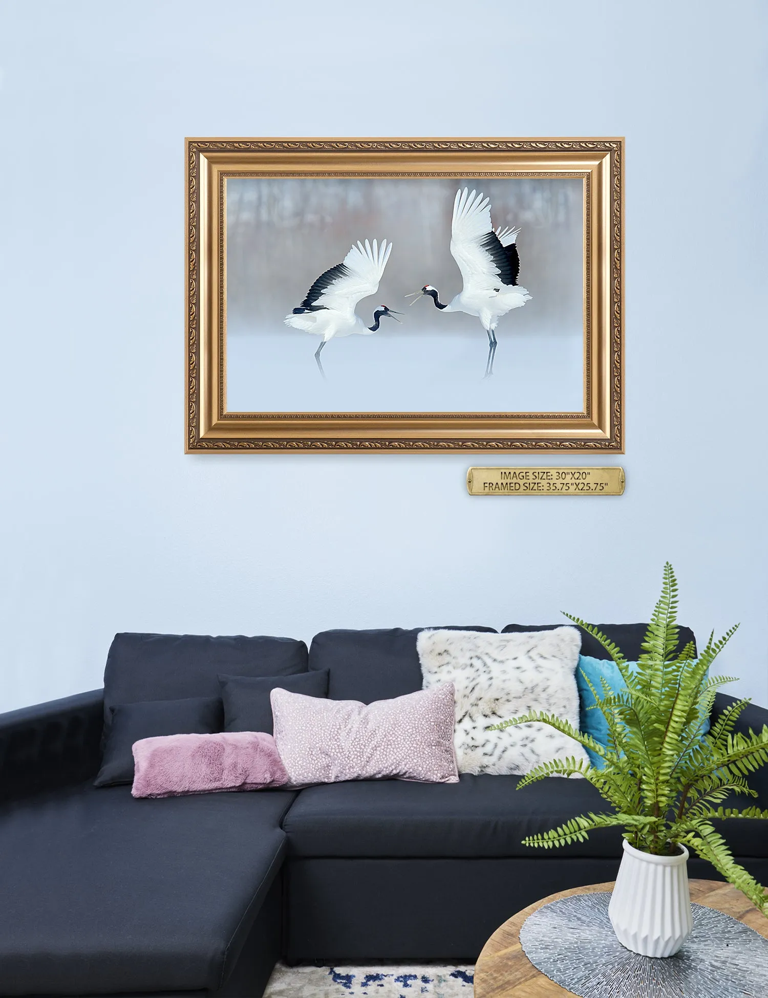 Crane Dance Wild Animal Wall Art.
