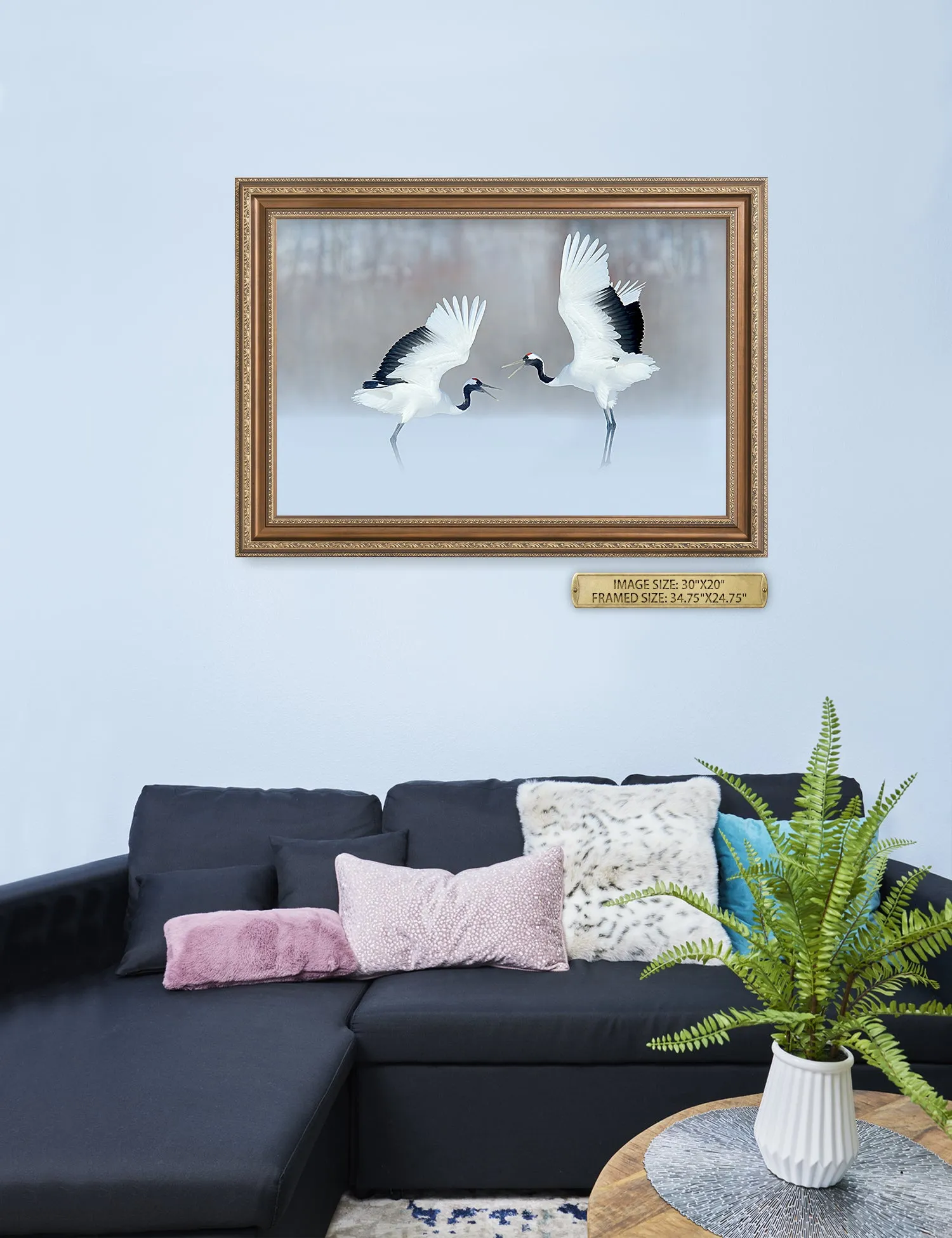 Crane Dance Wild Animal Wall Art.