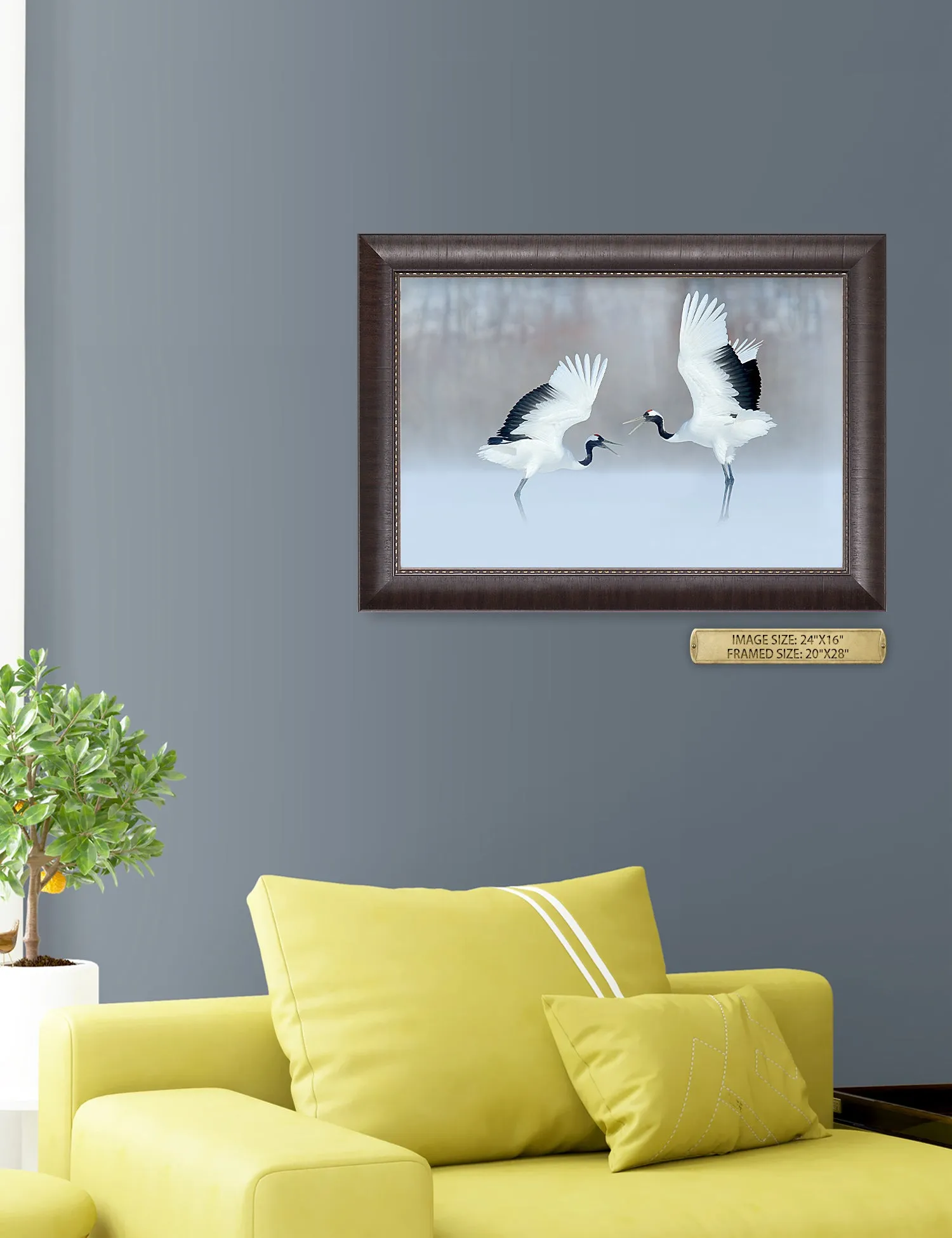 Crane Dance Wild Animal Wall Art.