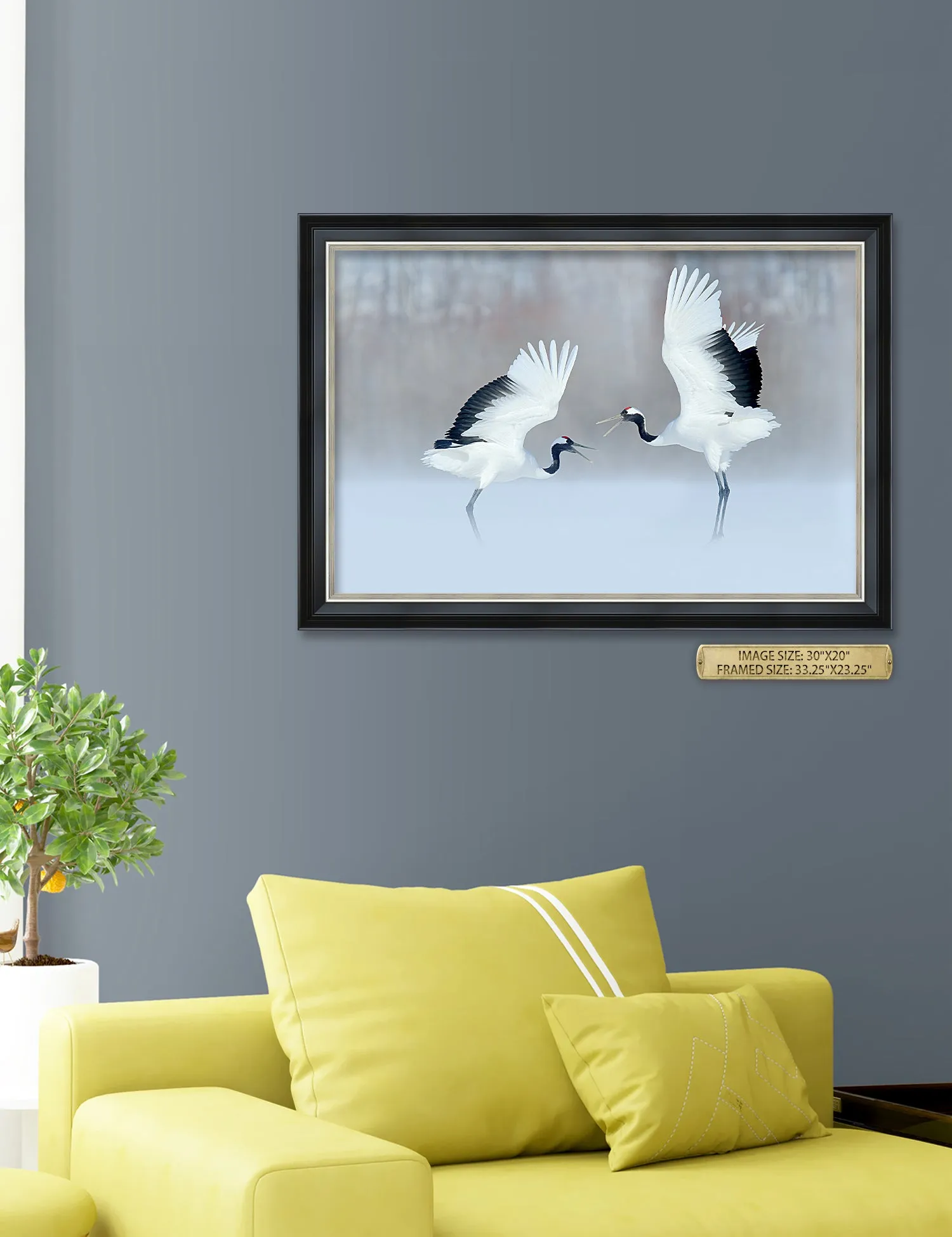 Crane Dance Wild Animal Wall Art.