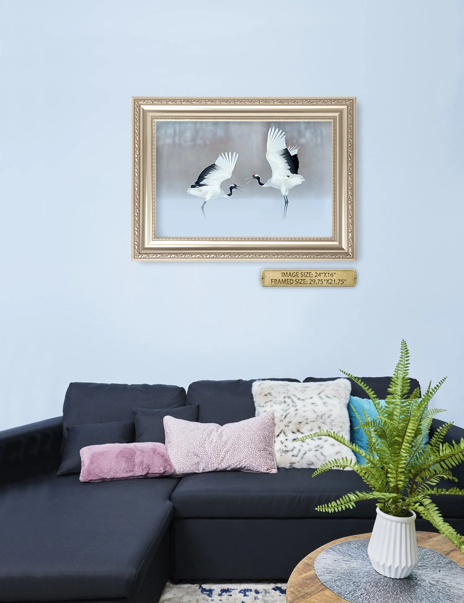 Crane Dance Wild Animal Wall Art.