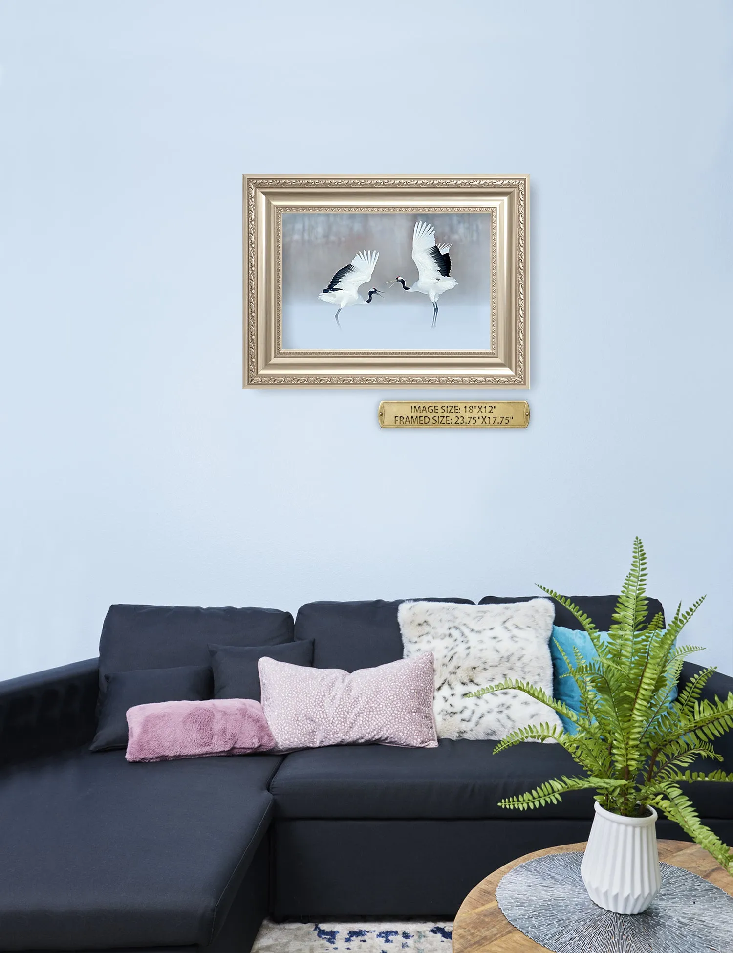 Crane Dance Wild Animal Wall Art.