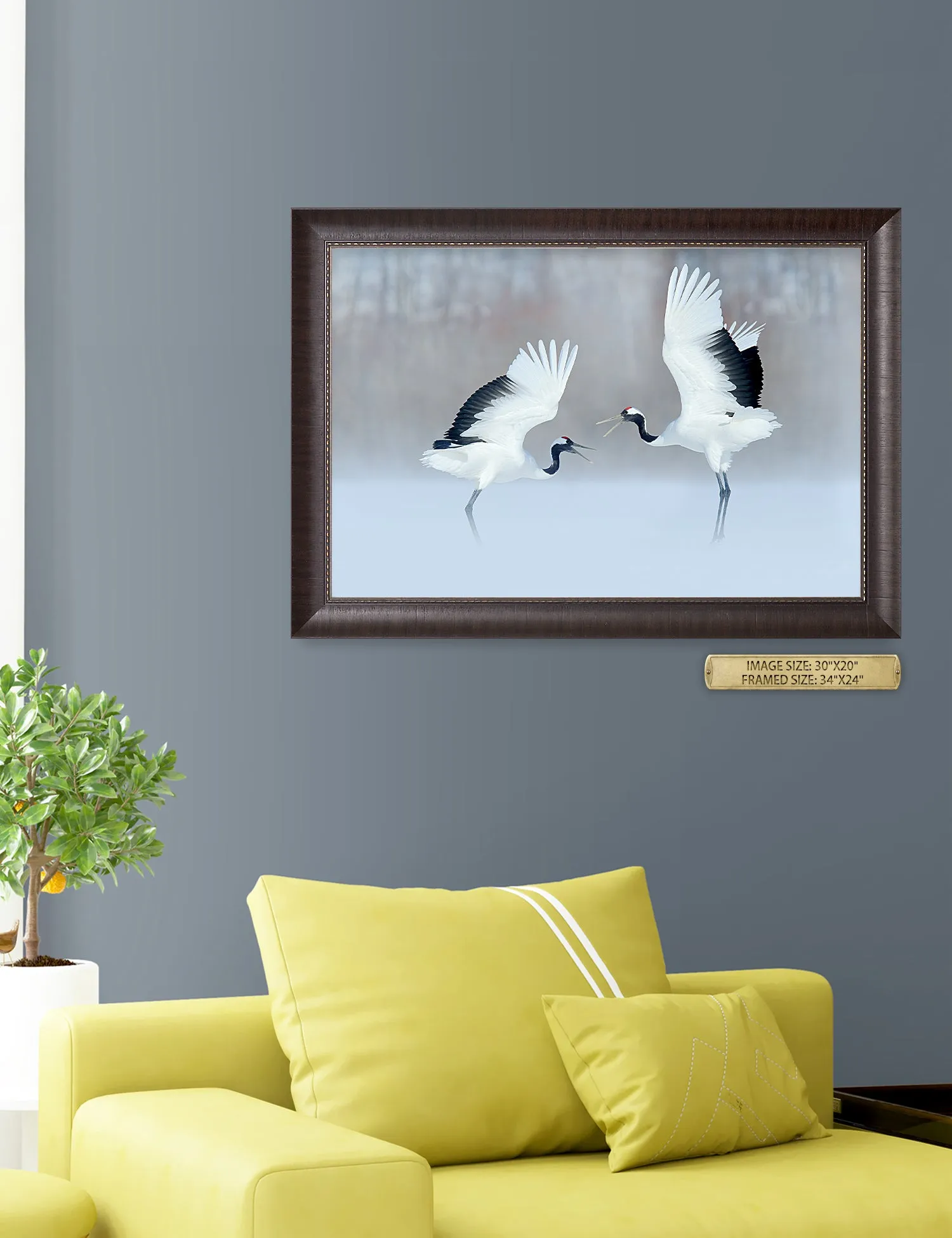 Crane Dance Wild Animal Wall Art.