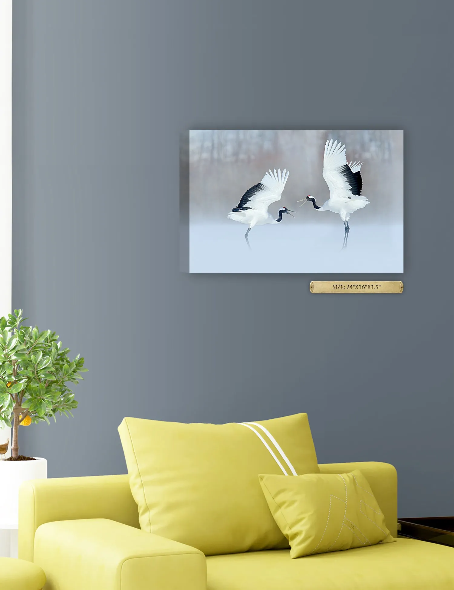Crane Dance Wild Animal Wall Art.
