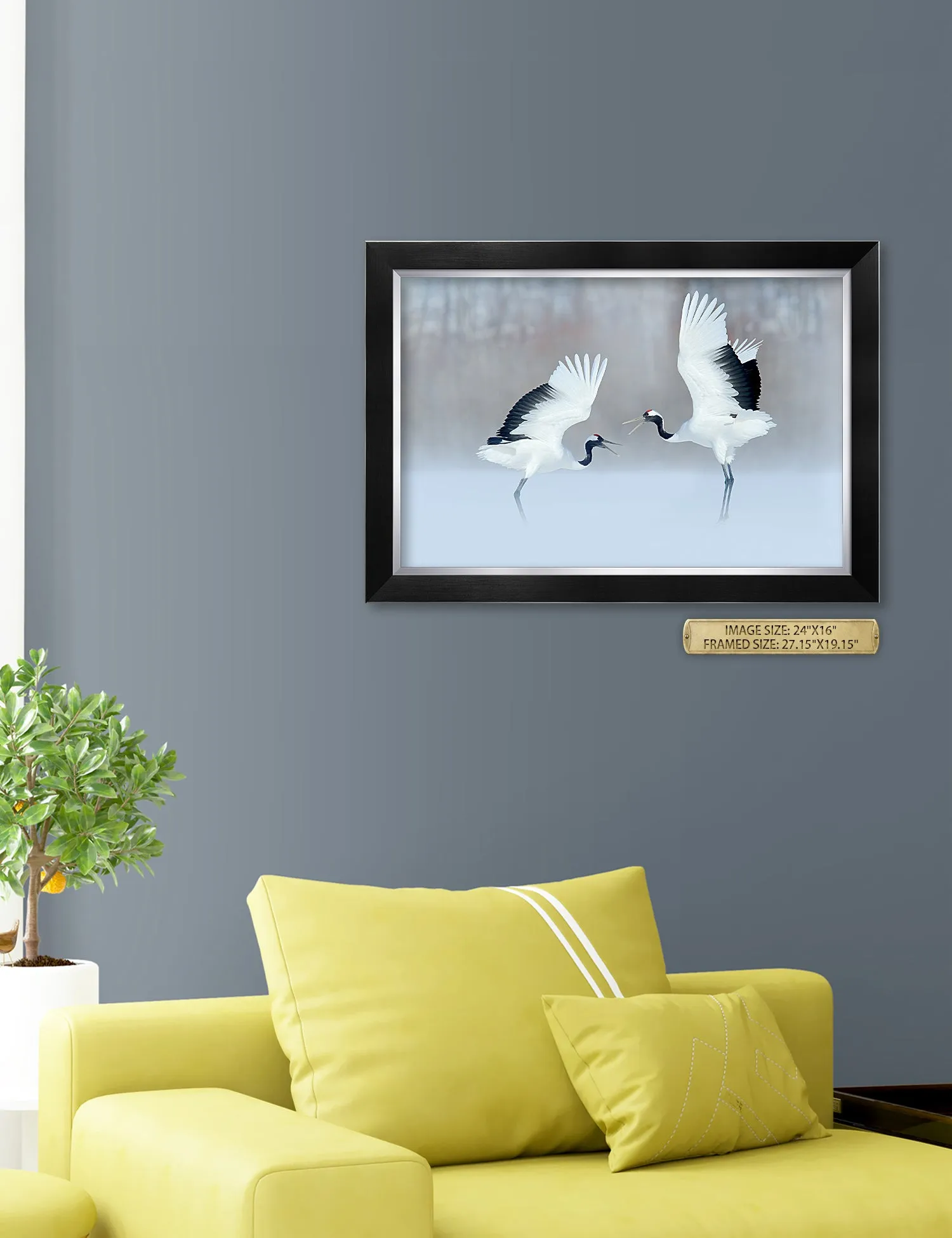Crane Dance Wild Animal Wall Art.