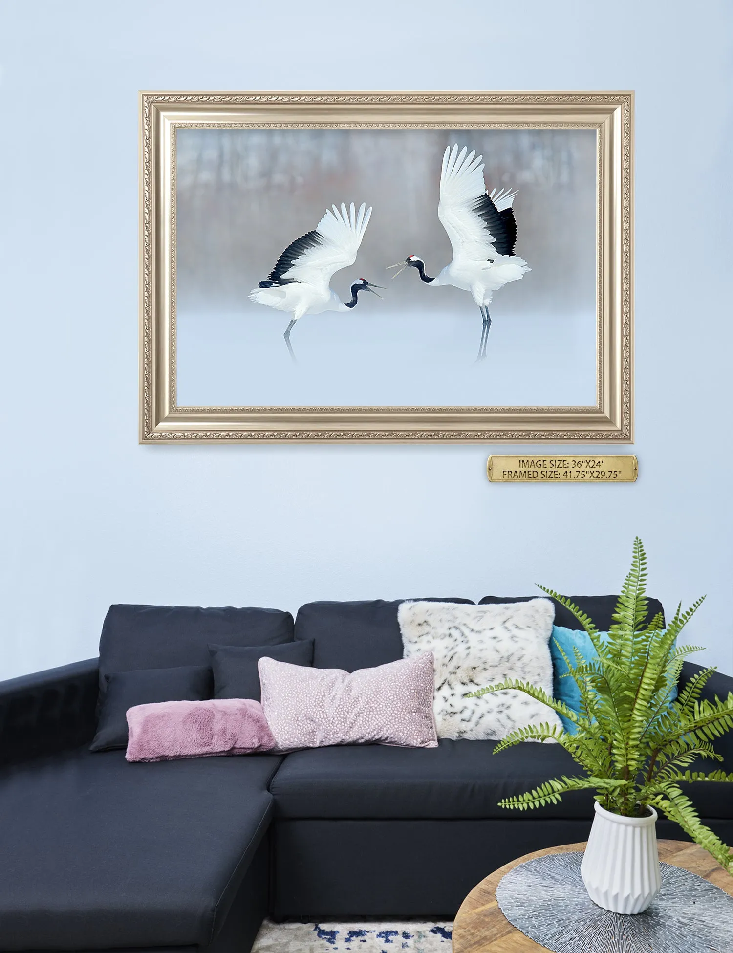 Crane Dance Wild Animal Wall Art.