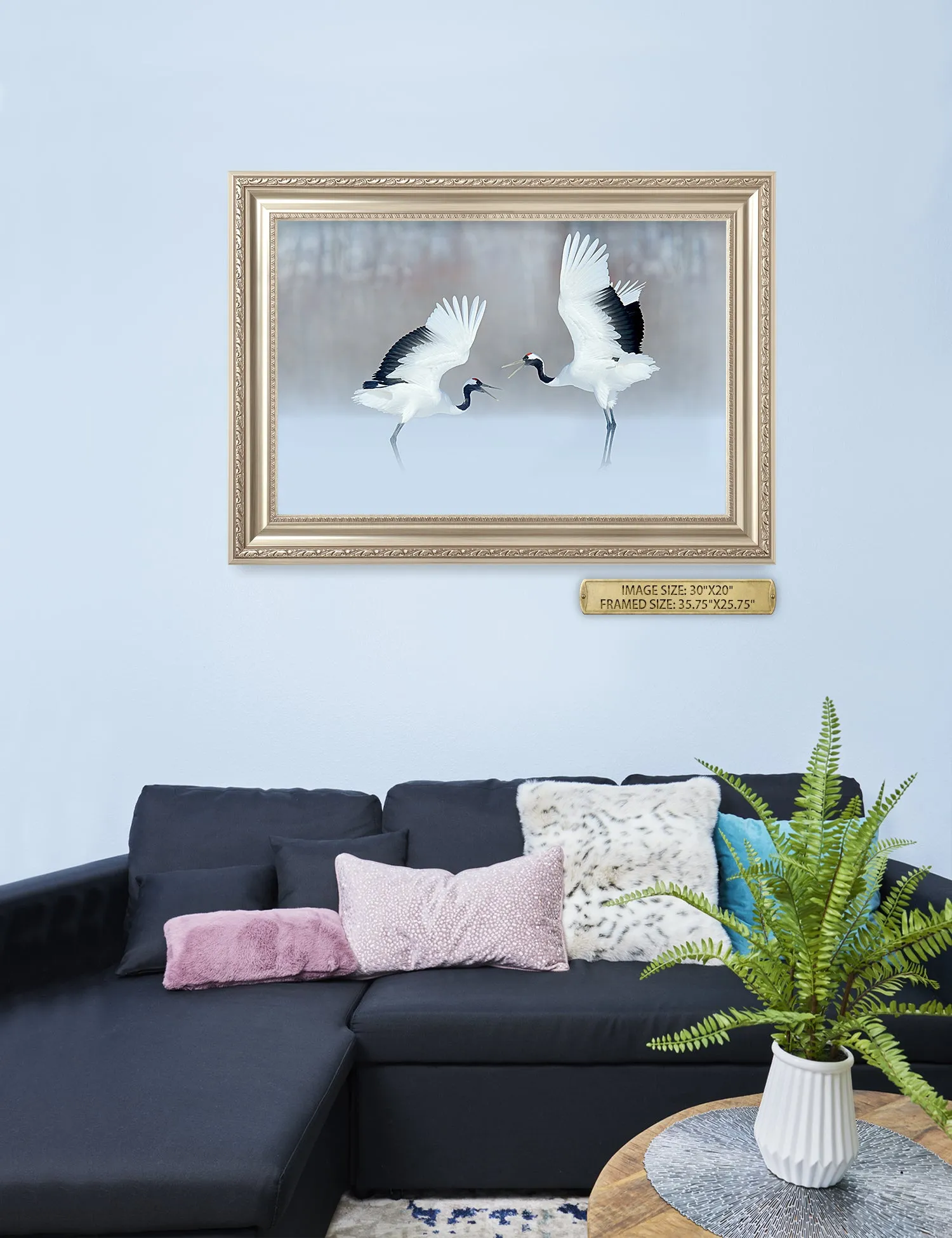 Crane Dance Wild Animal Wall Art.