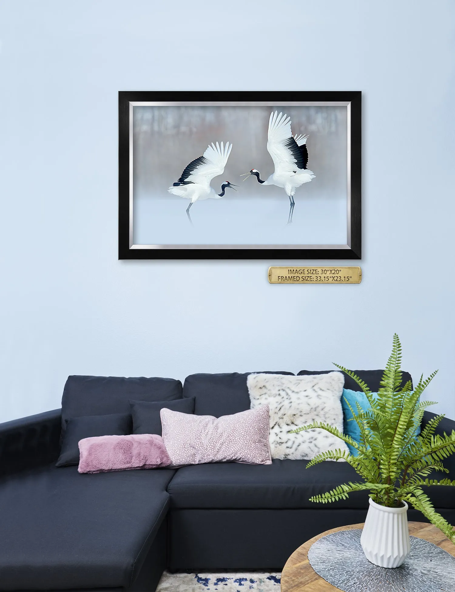 Crane Dance Wild Animal Wall Art.