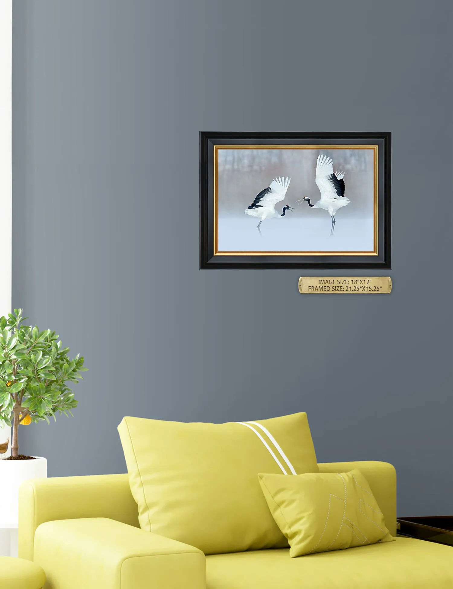 Crane Dance Wild Animal Wall Art.