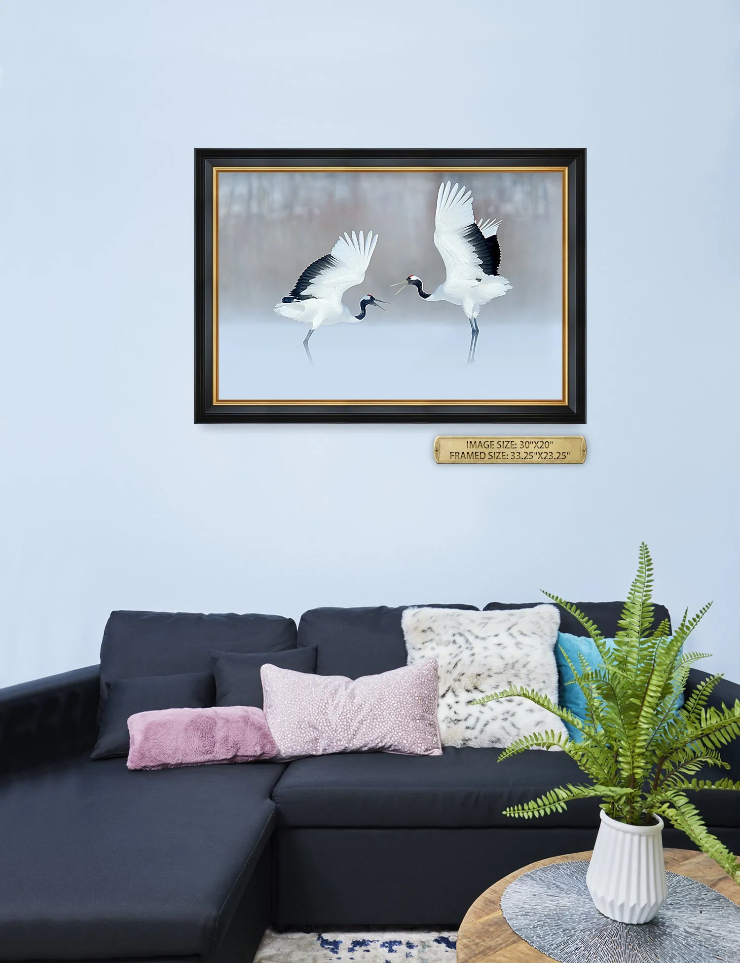 Crane Dance Wild Animal Wall Art.
