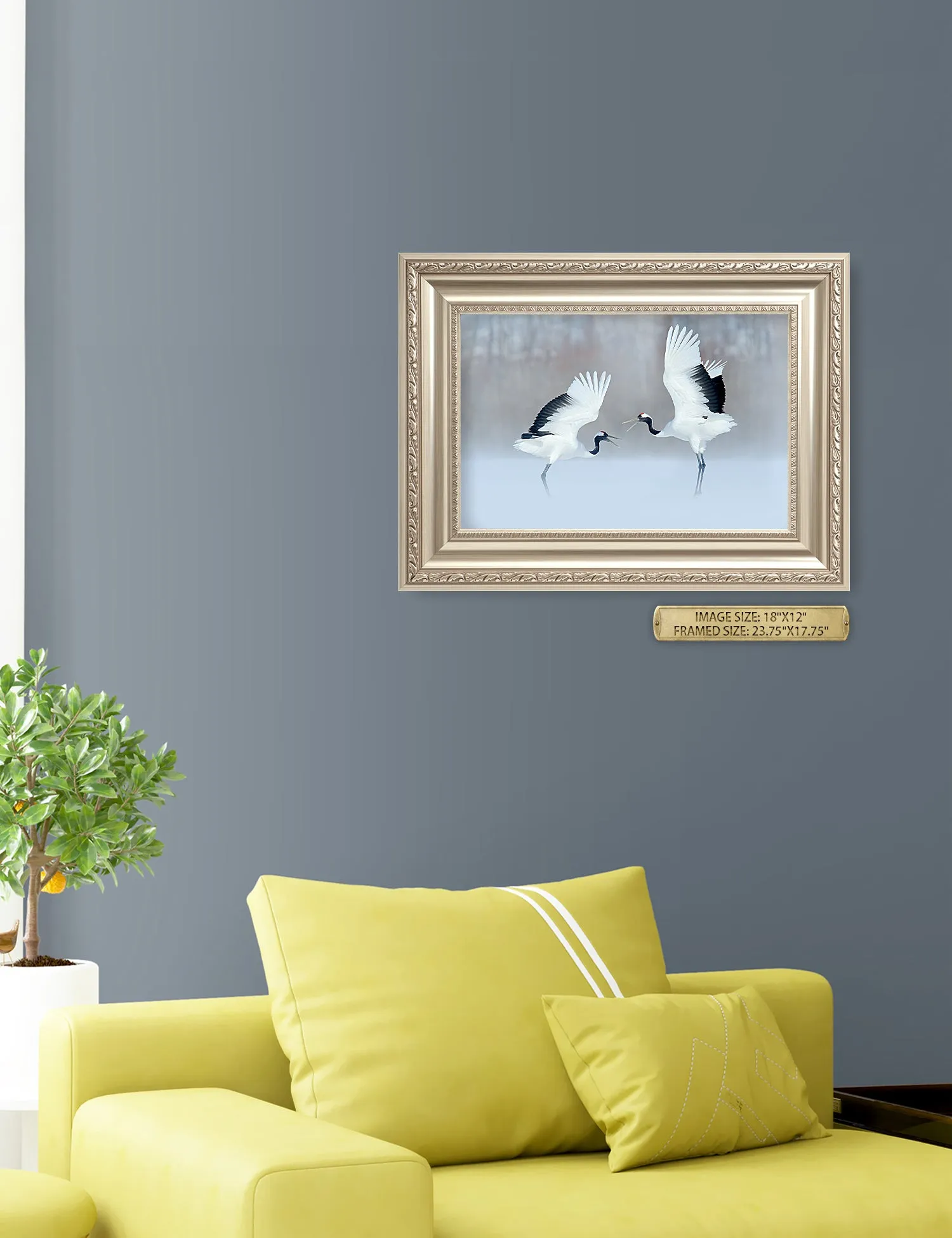 Crane Dance Wild Animal Wall Art.
