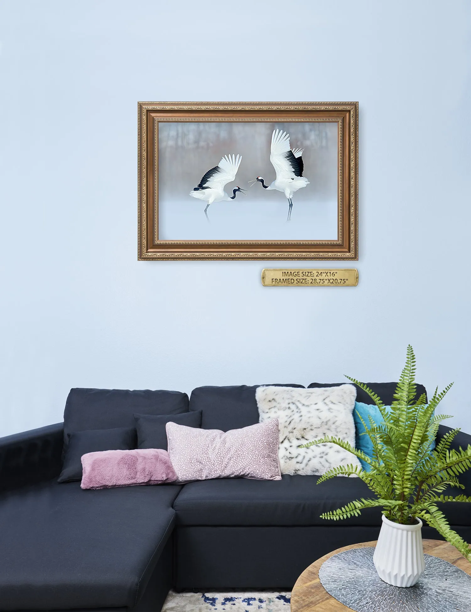 Crane Dance Wild Animal Wall Art.