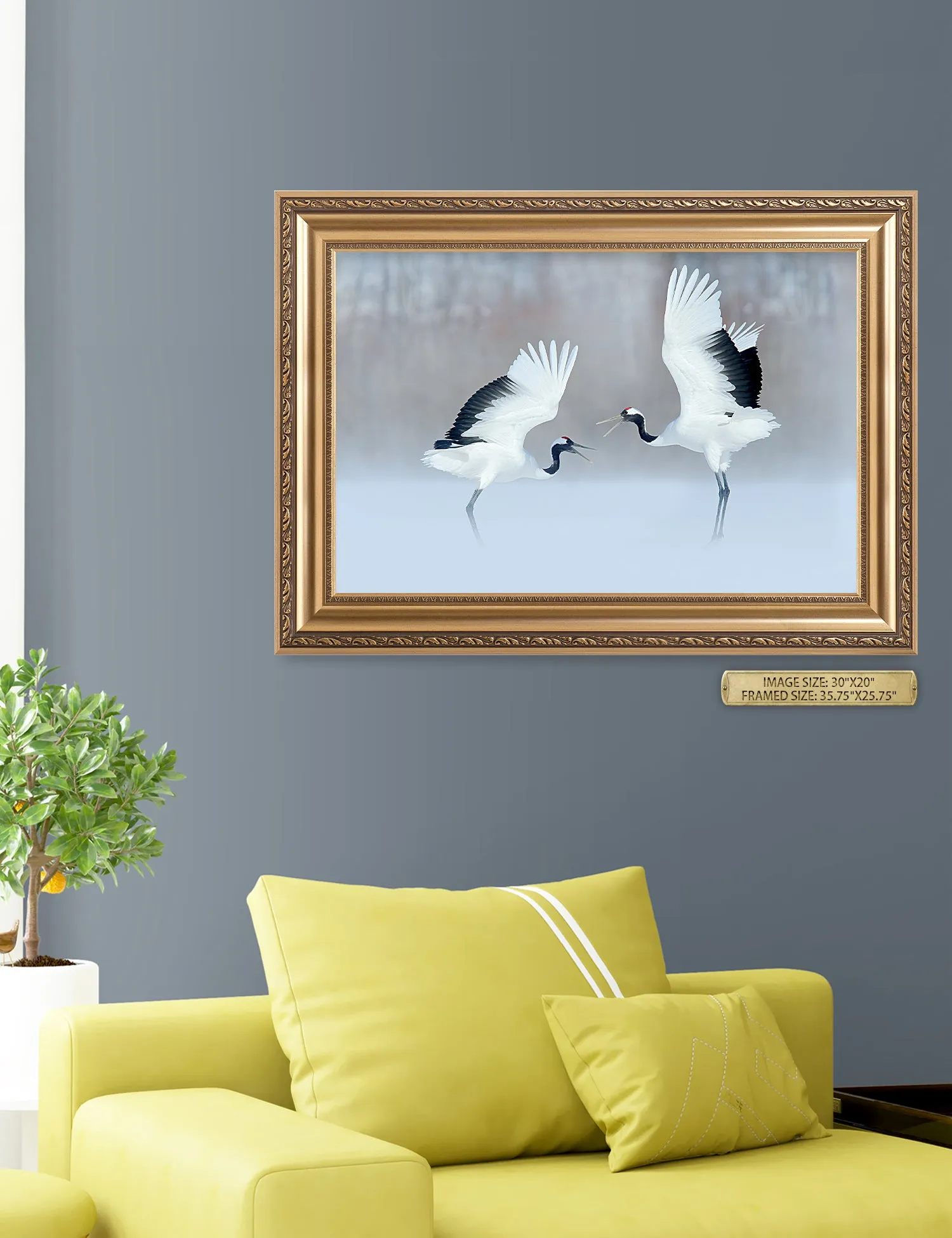 Crane Dance Wild Animal Wall Art.