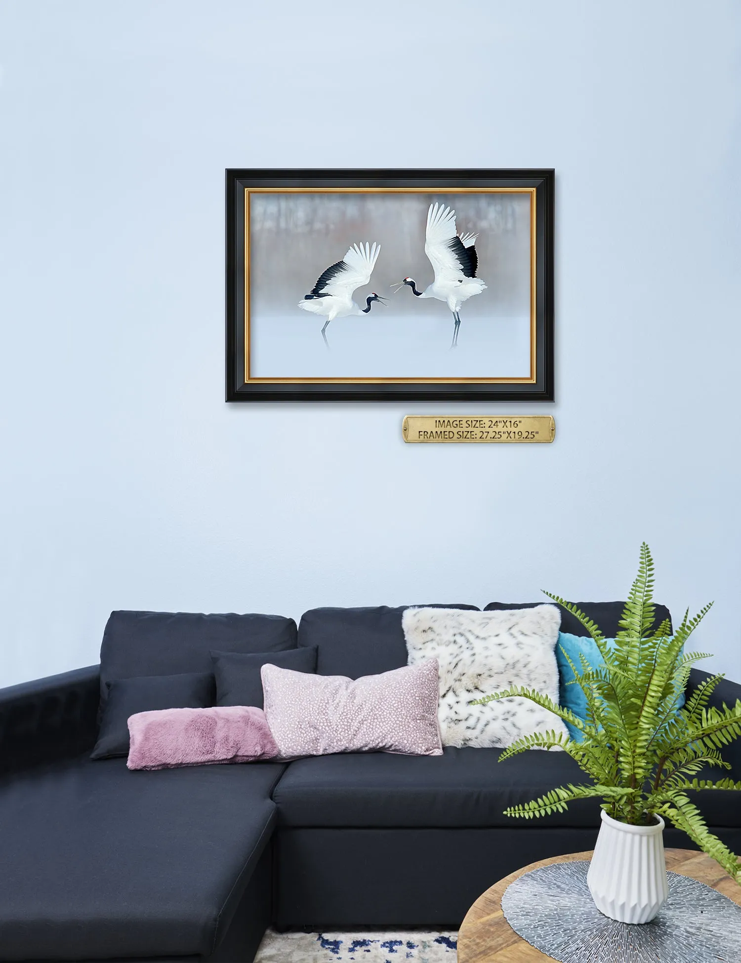 Crane Dance Wild Animal Wall Art.