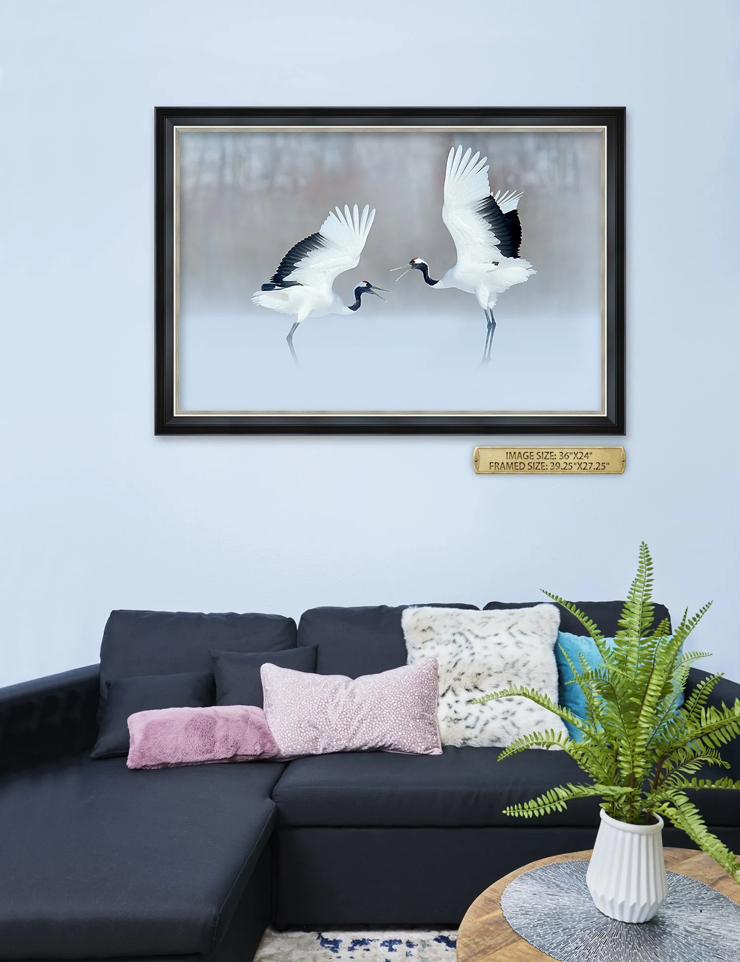 Crane Dance Wild Animal Wall Art.