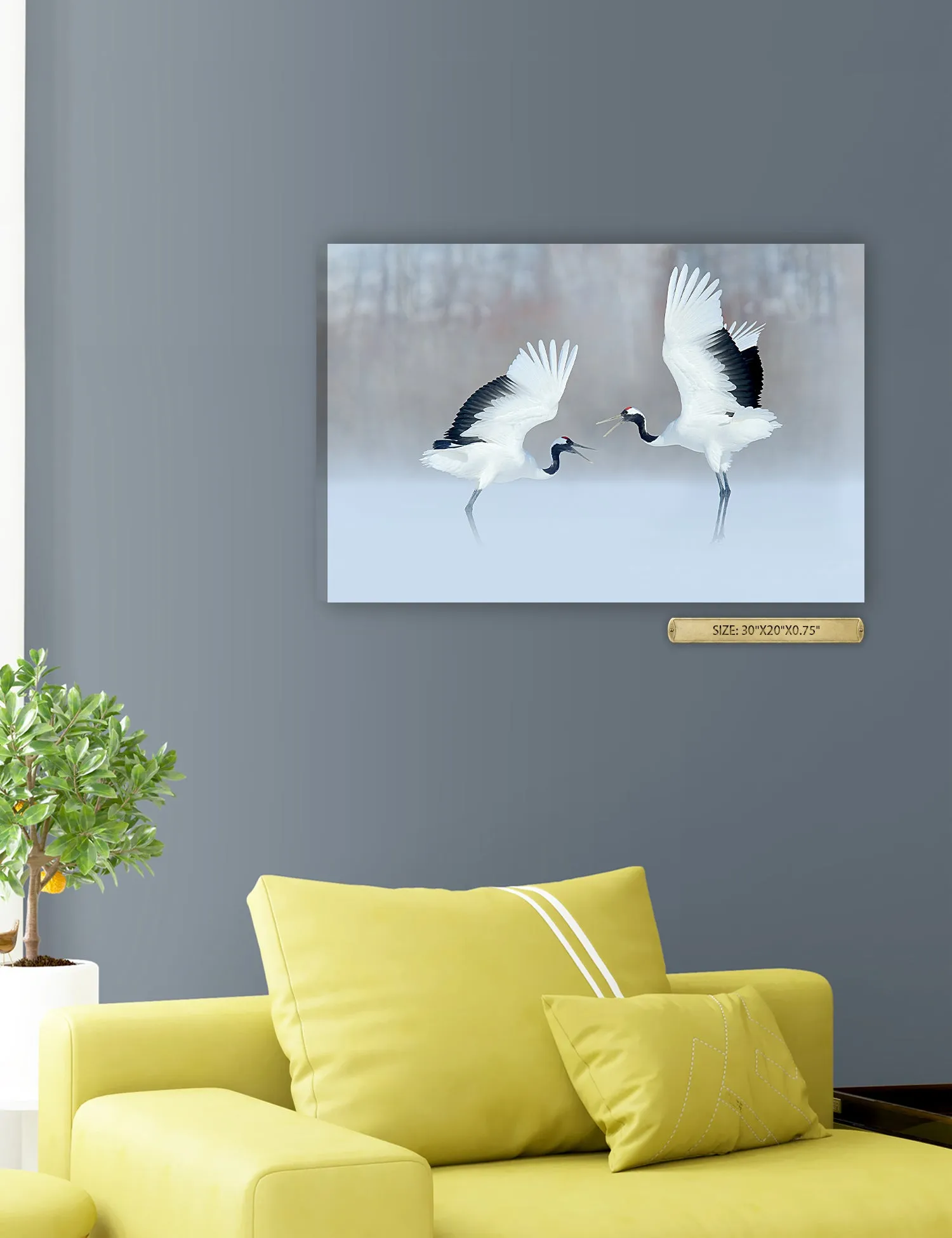 Crane Dance Wild Animal Wall Art.