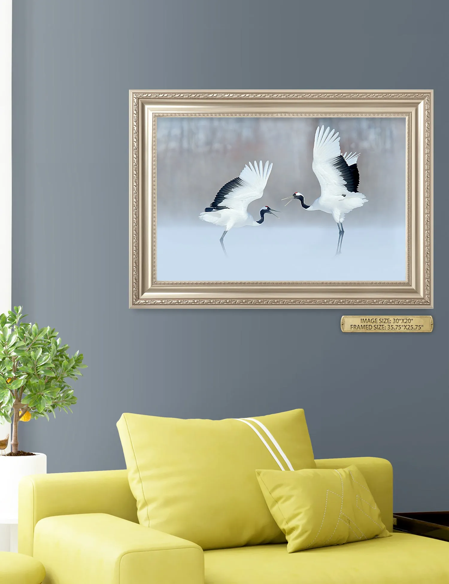 Crane Dance Wild Animal Wall Art.