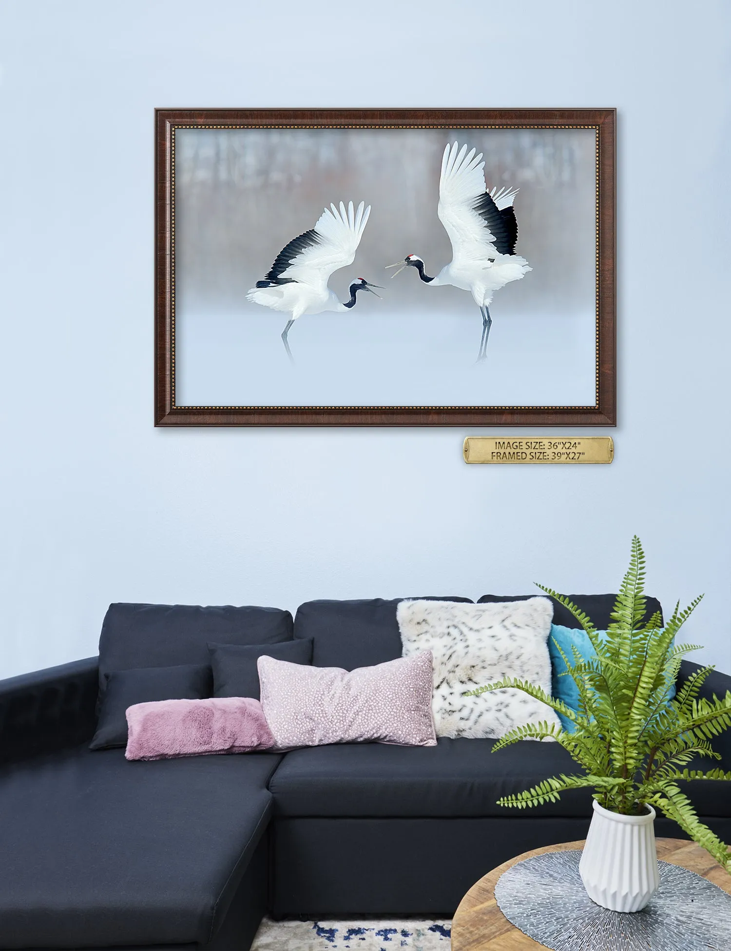 Crane Dance Wild Animal Wall Art.