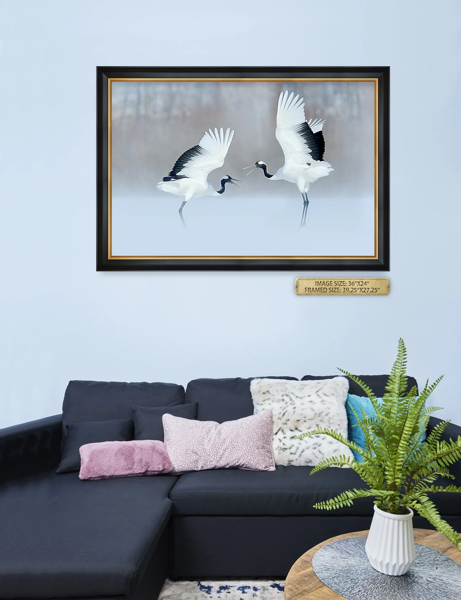 Crane Dance Wild Animal Wall Art.