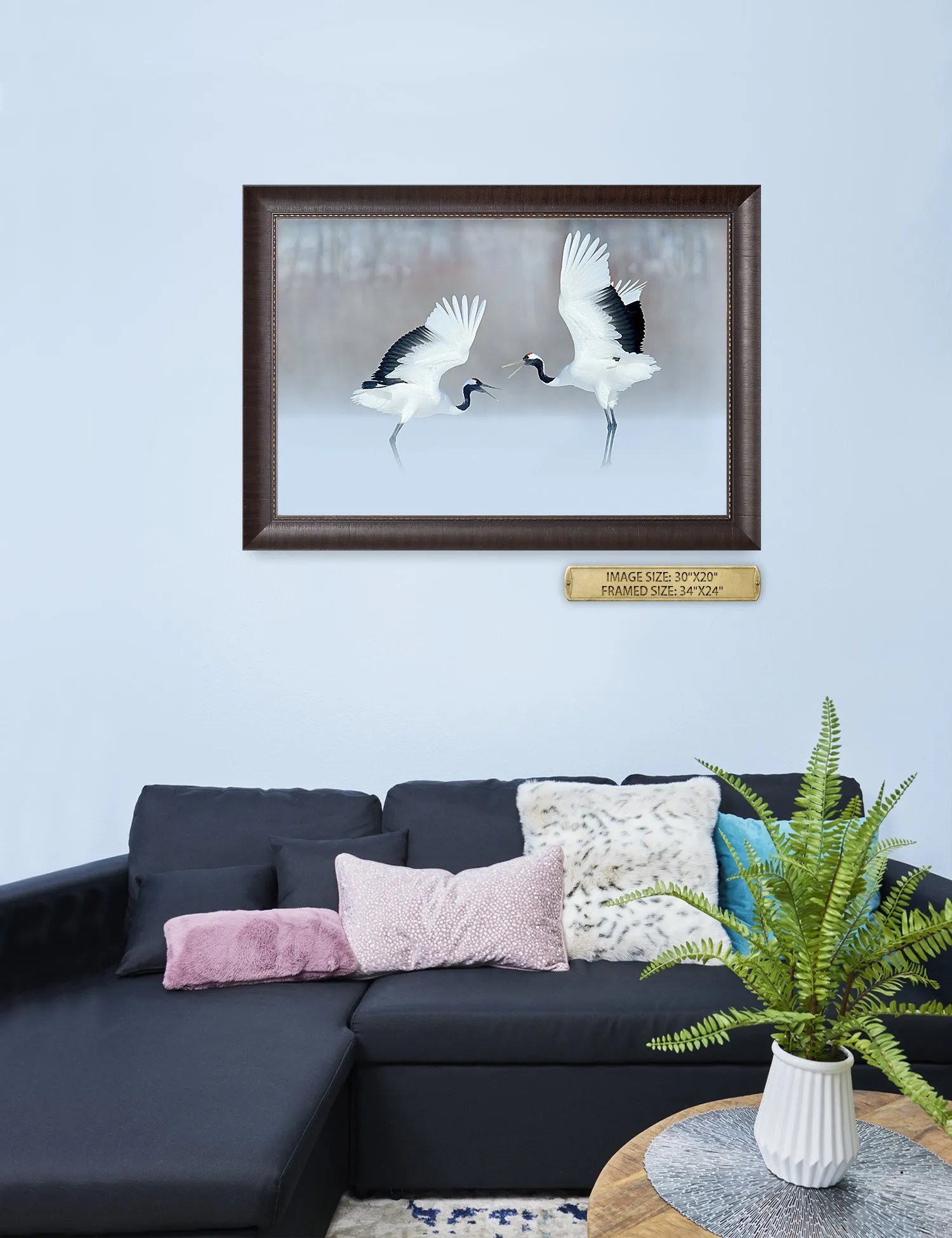 Crane Dance Wild Animal Wall Art.