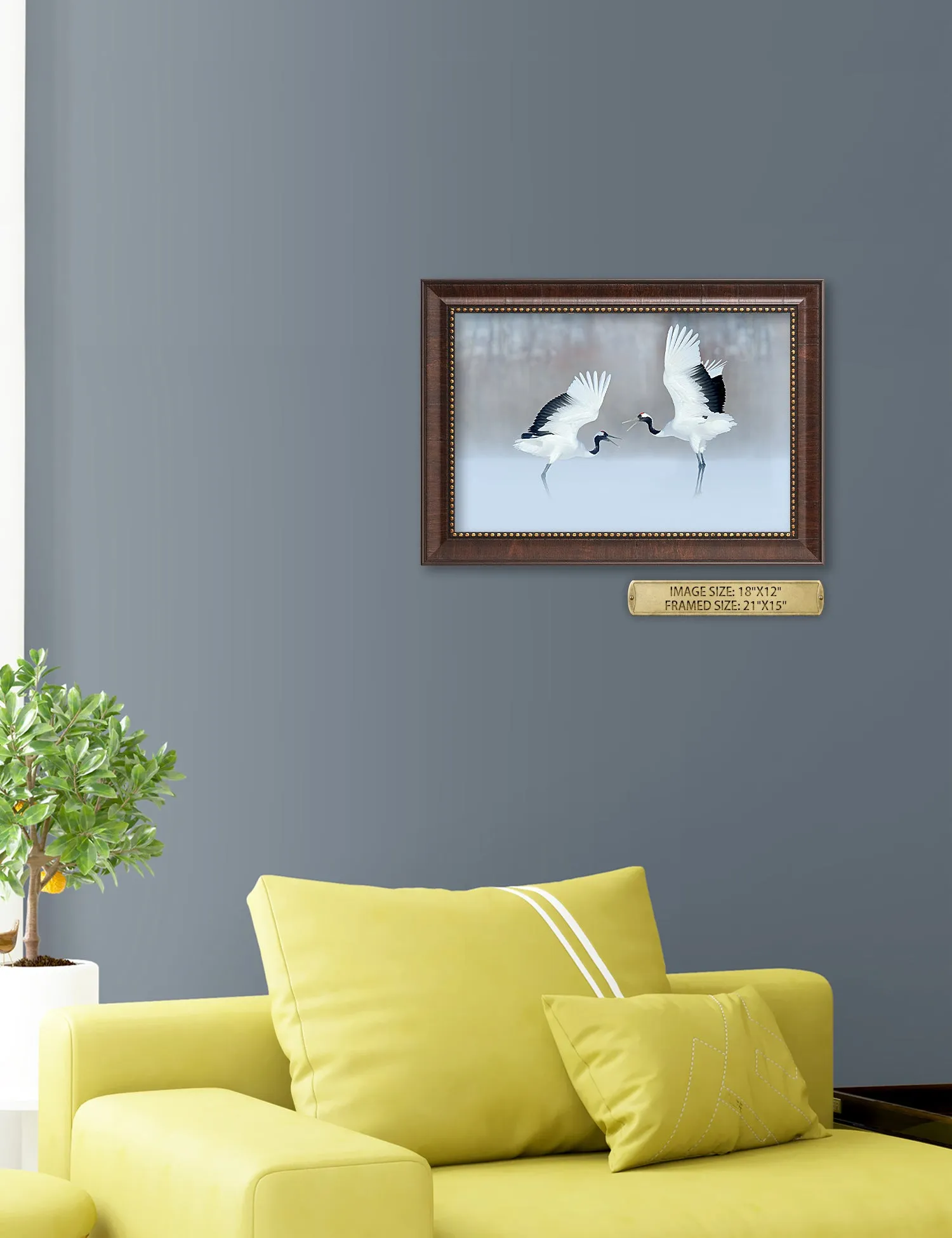 Crane Dance Wild Animal Wall Art.