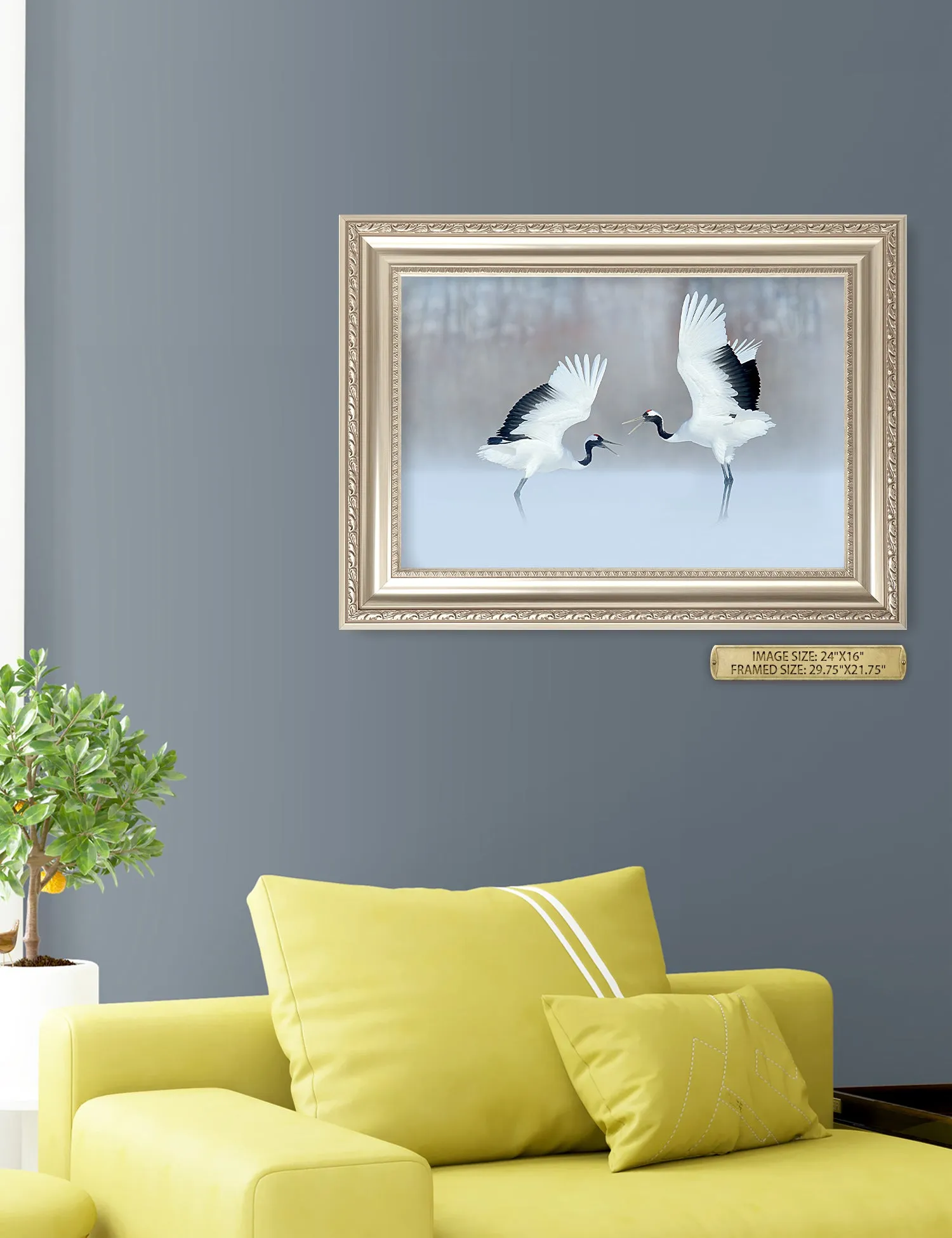 Crane Dance Wild Animal Wall Art.