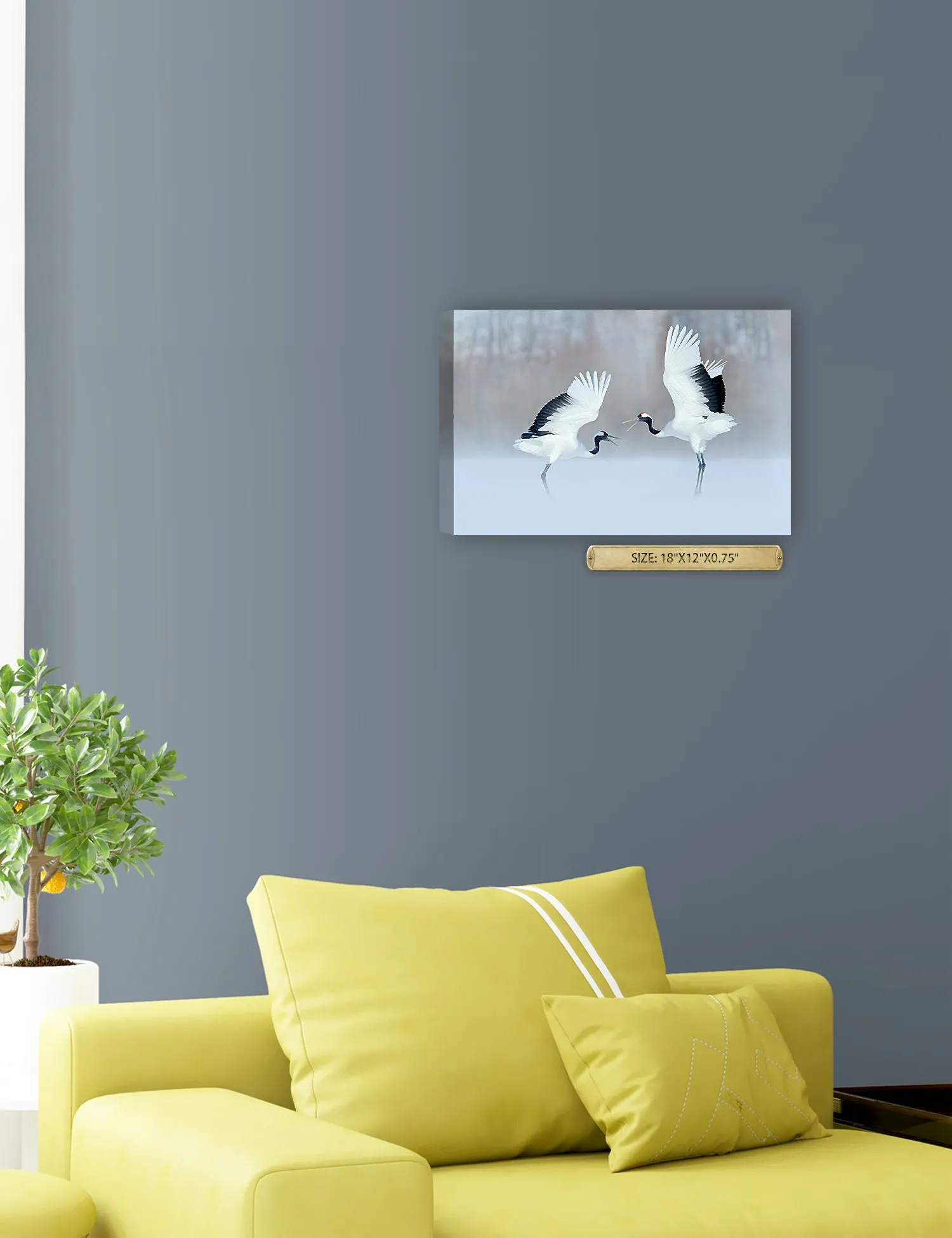 Crane Dance Wild Animal Wall Art.