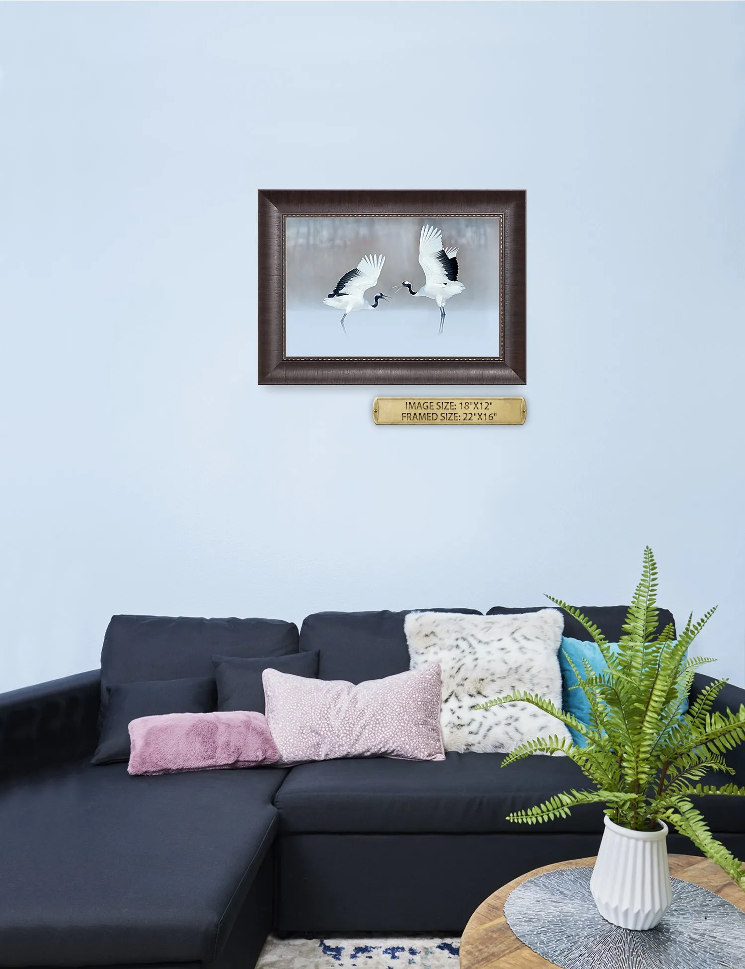 Crane Dance Wild Animal Wall Art.